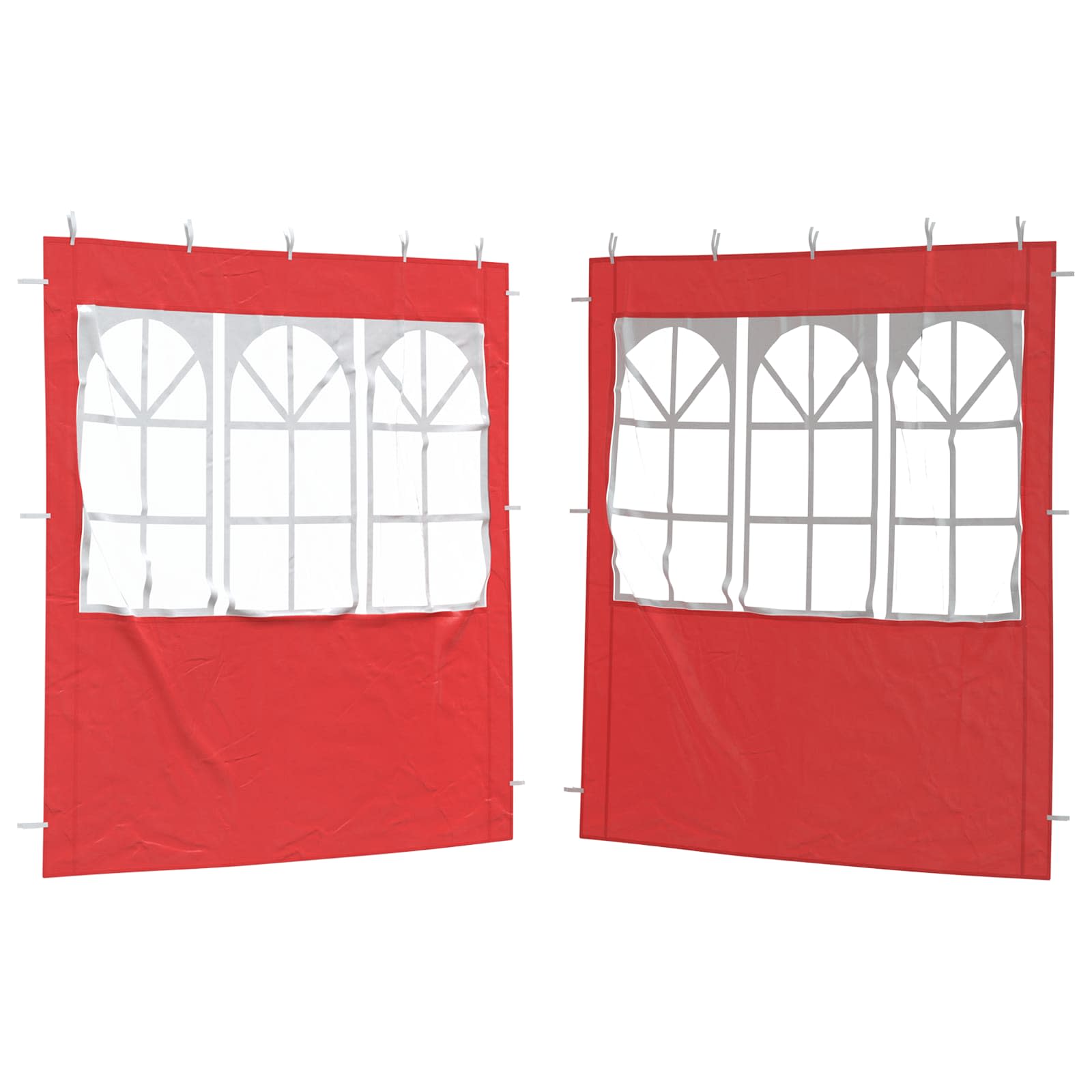 Partyzelt-Seitenteil 2 Stk. 200 x 195 cm Rot PE und Stahl