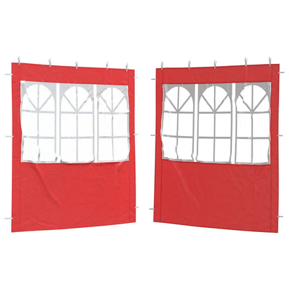 Partyzelt-Seitenteil 2 Stk. 200 x 195 cm Rot PE und Stahl
