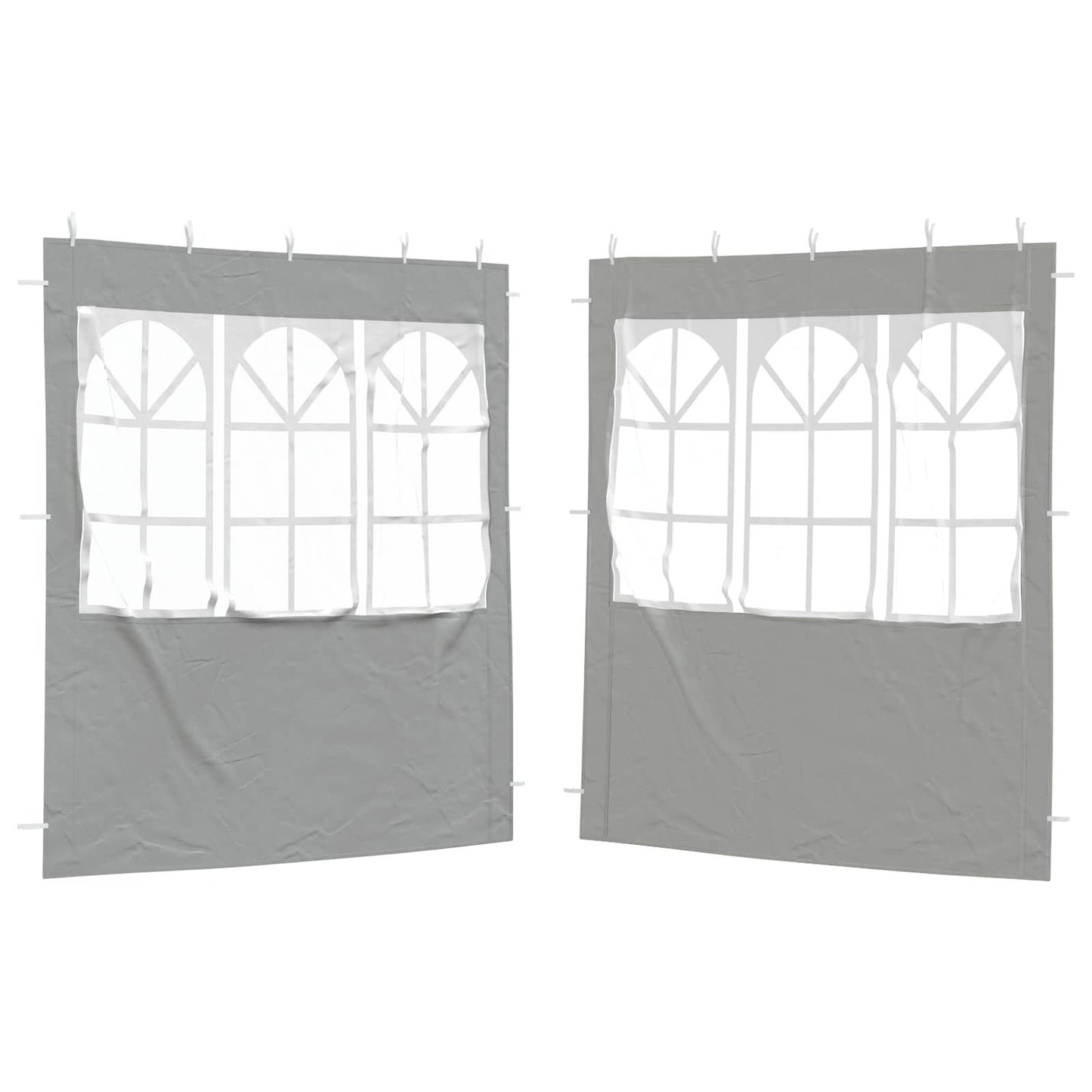 Partyzelt-Seitenteil 2 Stk. 200 x 195 cm Hellgrau PE und Stahl