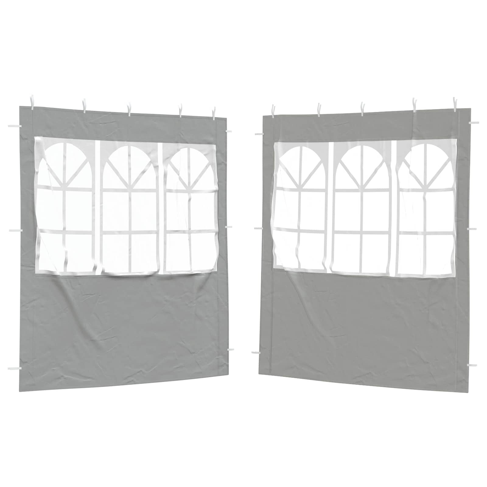 Partyzelt-Seitenteil 2 Stk. 200 x 195 cm Hellgrau PE und Stahl