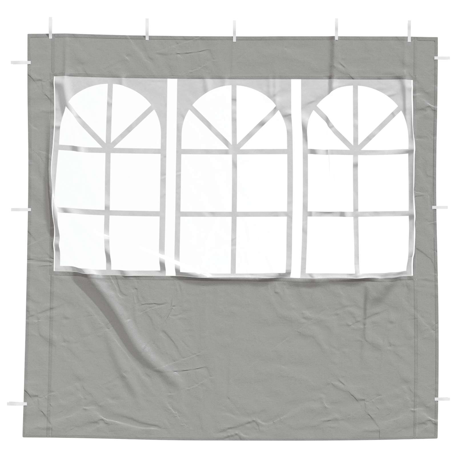Partyzelt-Seitenteil 2 Stk. 200 x 195 cm Hellgrau PE und Stahl