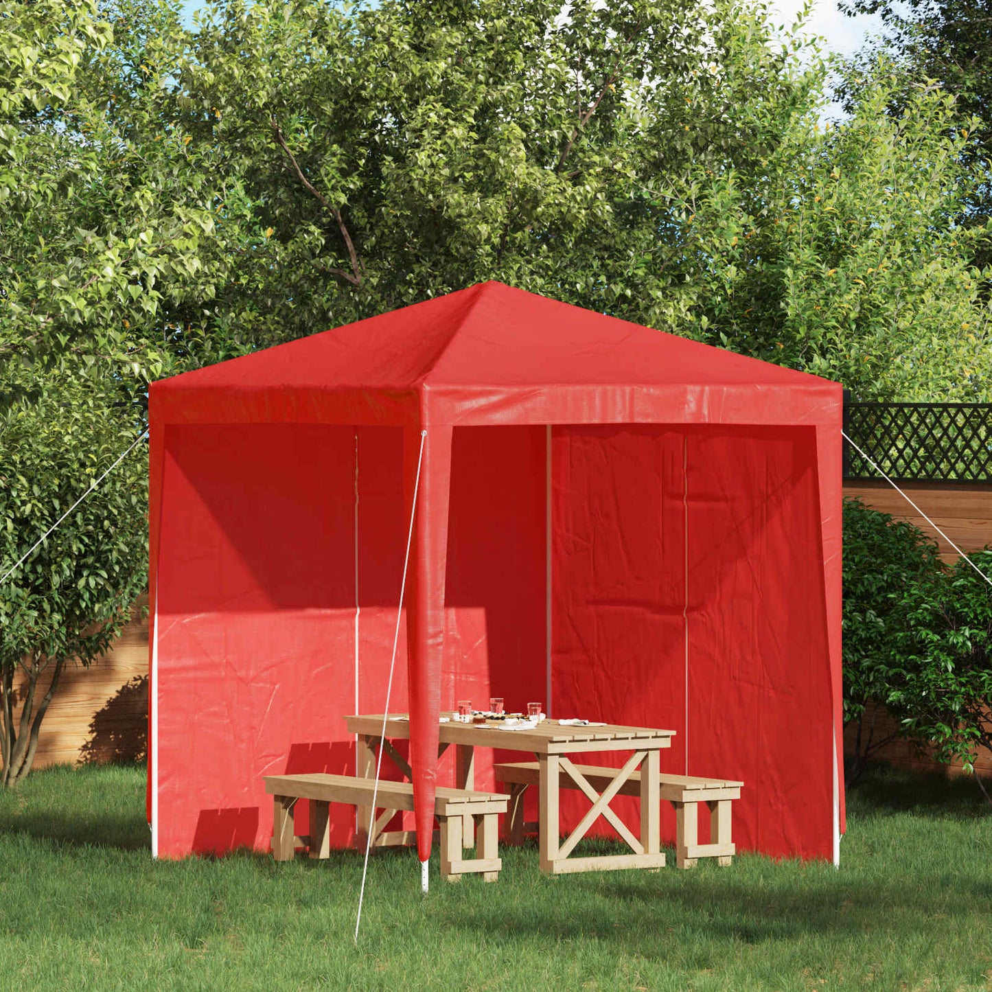 Partyzelt-Seitenteil 2 Stk. 200 x 195 cm Rot PE und Stahl