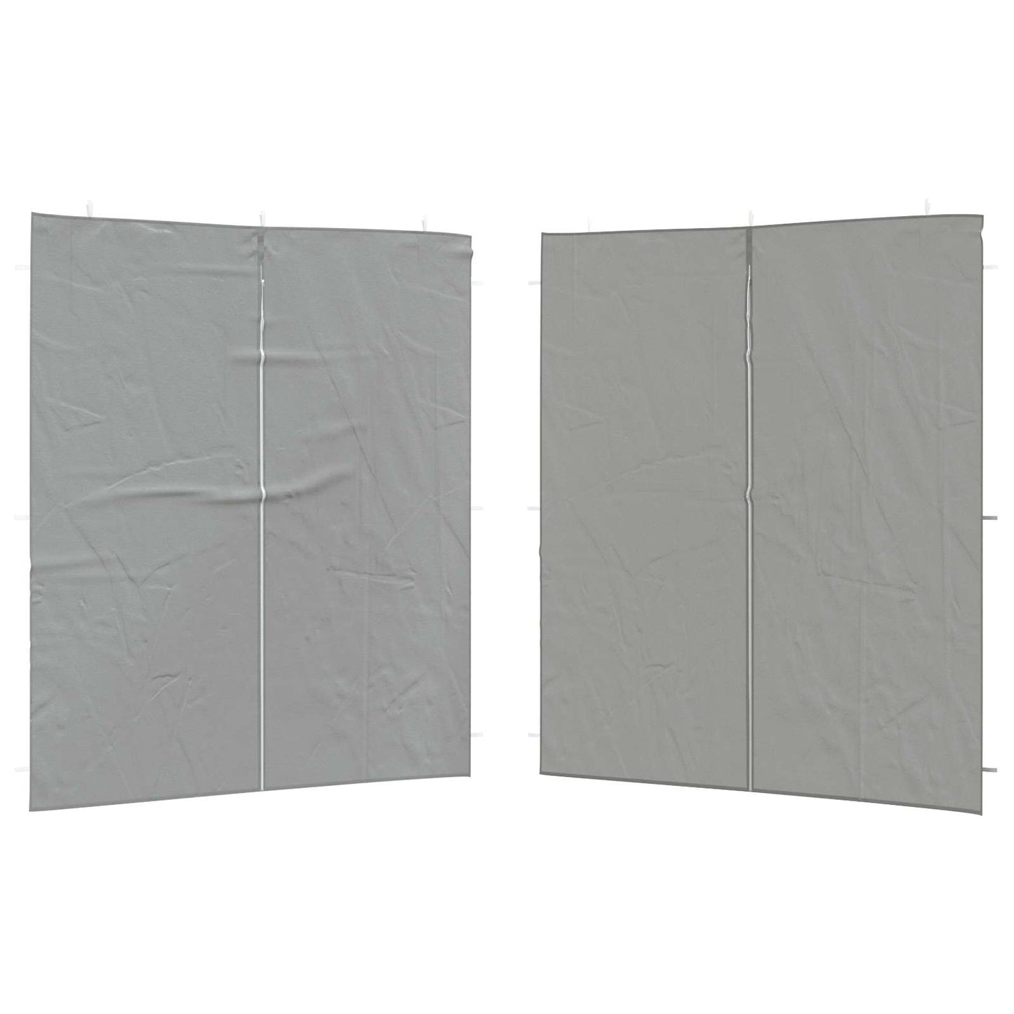 Partyzelt-Seitenteil 2 Stk. 200 x 195 cm Hellgrau PE und Stahl