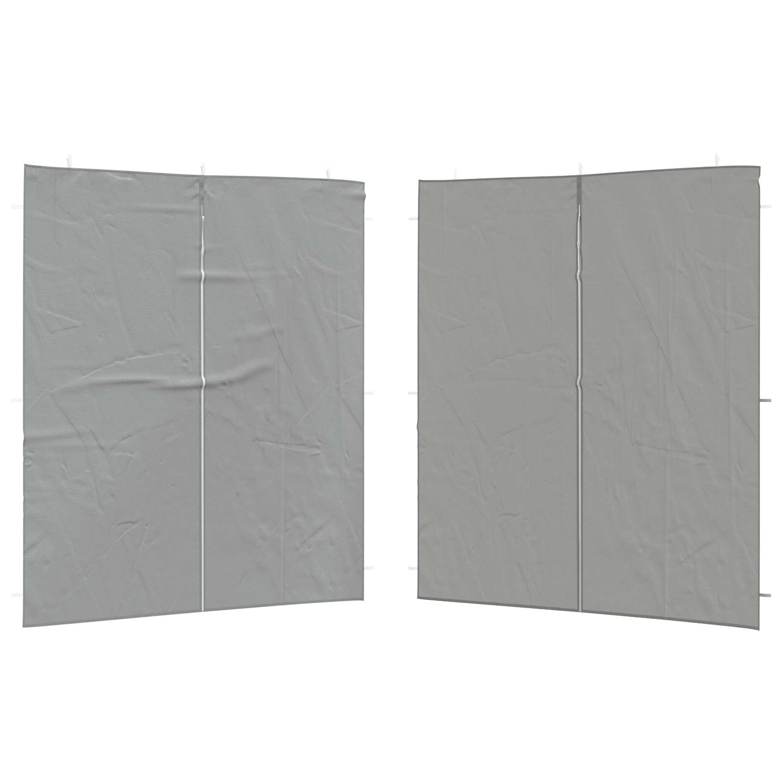 Partyzelt-Seitenteil 2 Stk. 200 x 195 cm Hellgrau PE und Stahl