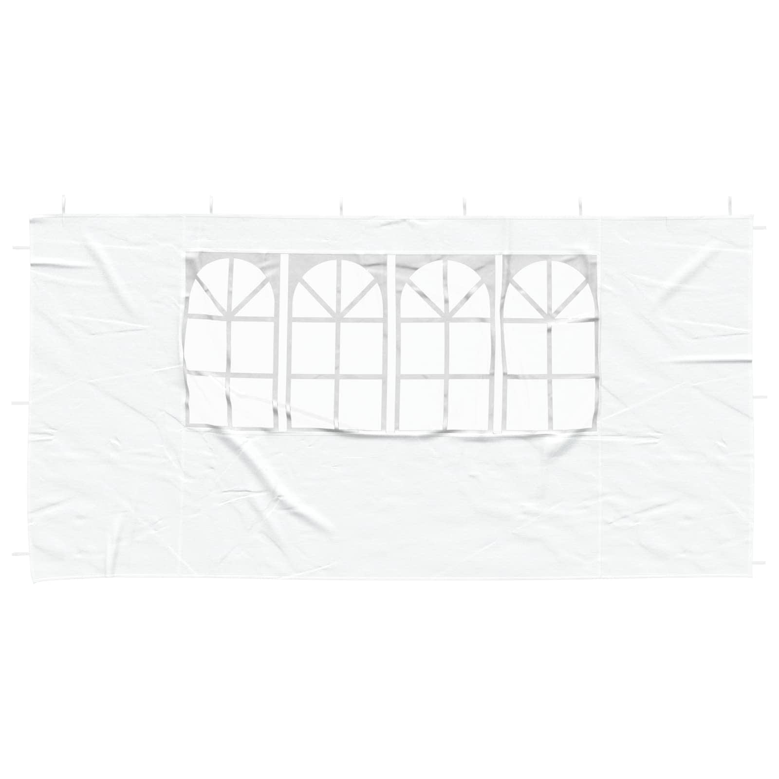 Partyzelt-Seitenteil 2 Stk. 400 x 195 cm Weiß PE und Stahl