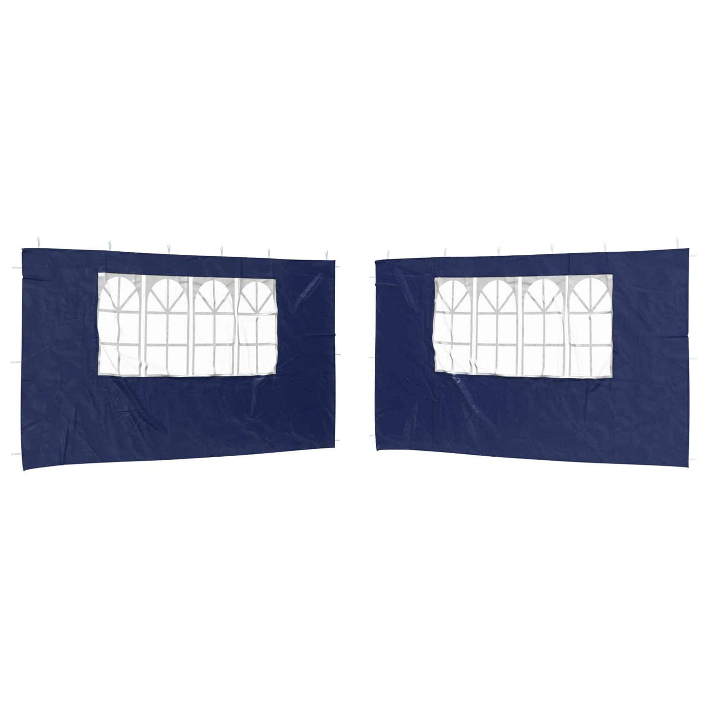Partyzelt-Seitenteil 2 Stk. 400 x 195 cm Blau PE und Stahl