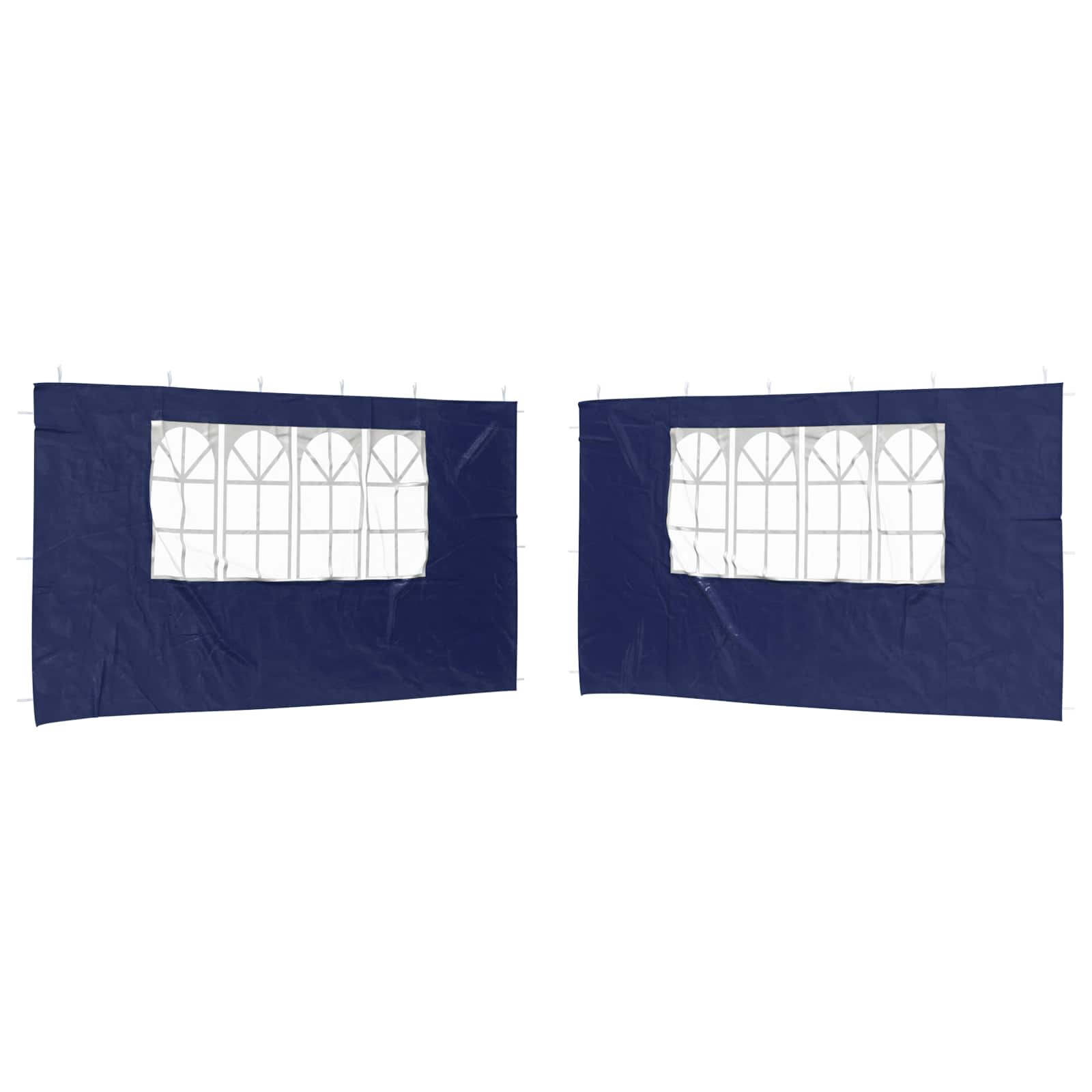 Partyzelt-Seitenteil 2 Stk. 400 x 195 cm Blau PE und Stahl