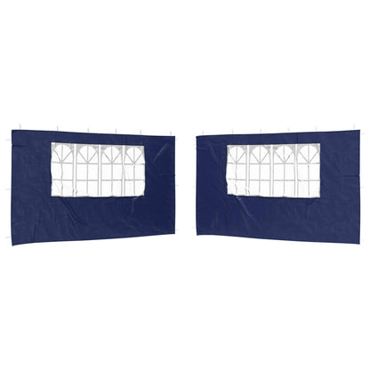 Partyzelt-Seitenteil 2 Stk. 400 x 195 cm Blau PE und Stahl