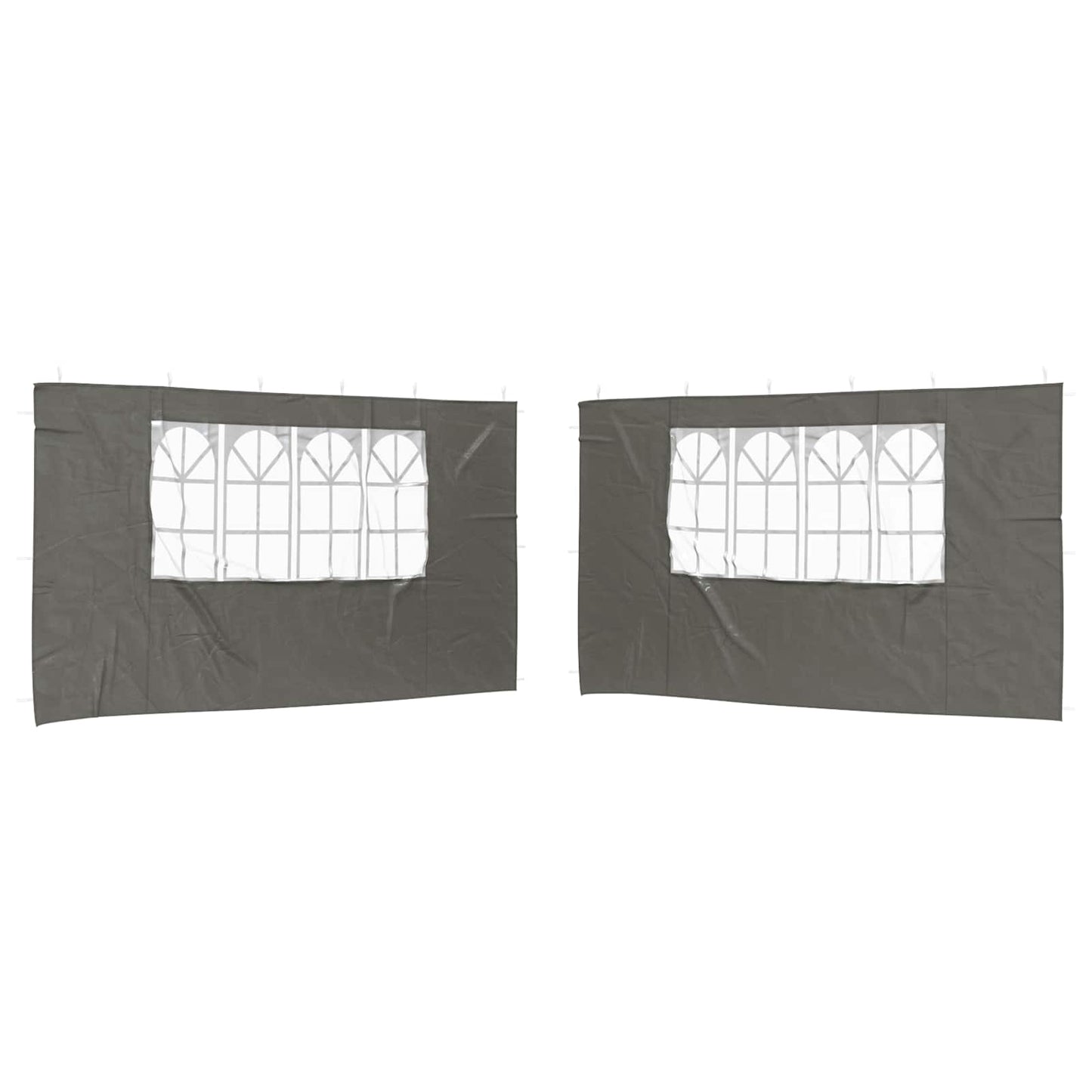 Partyzelt-Seitenteil 2 Stk. 400 x 195 cm Anthrazit PE und Stahl