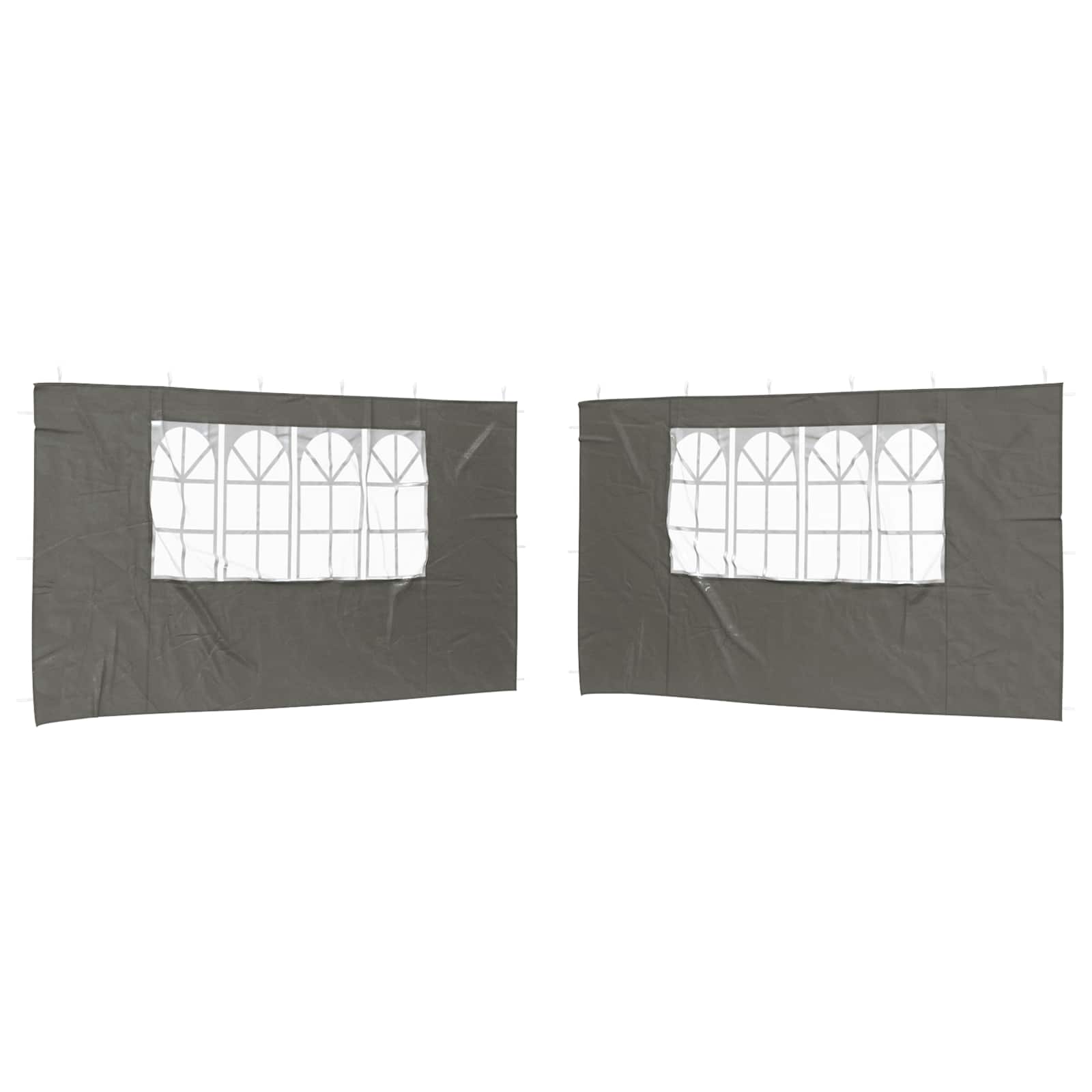 Partyzelt-Seitenteil 2 Stk. 400 x 195 cm Anthrazit PE und Stahl