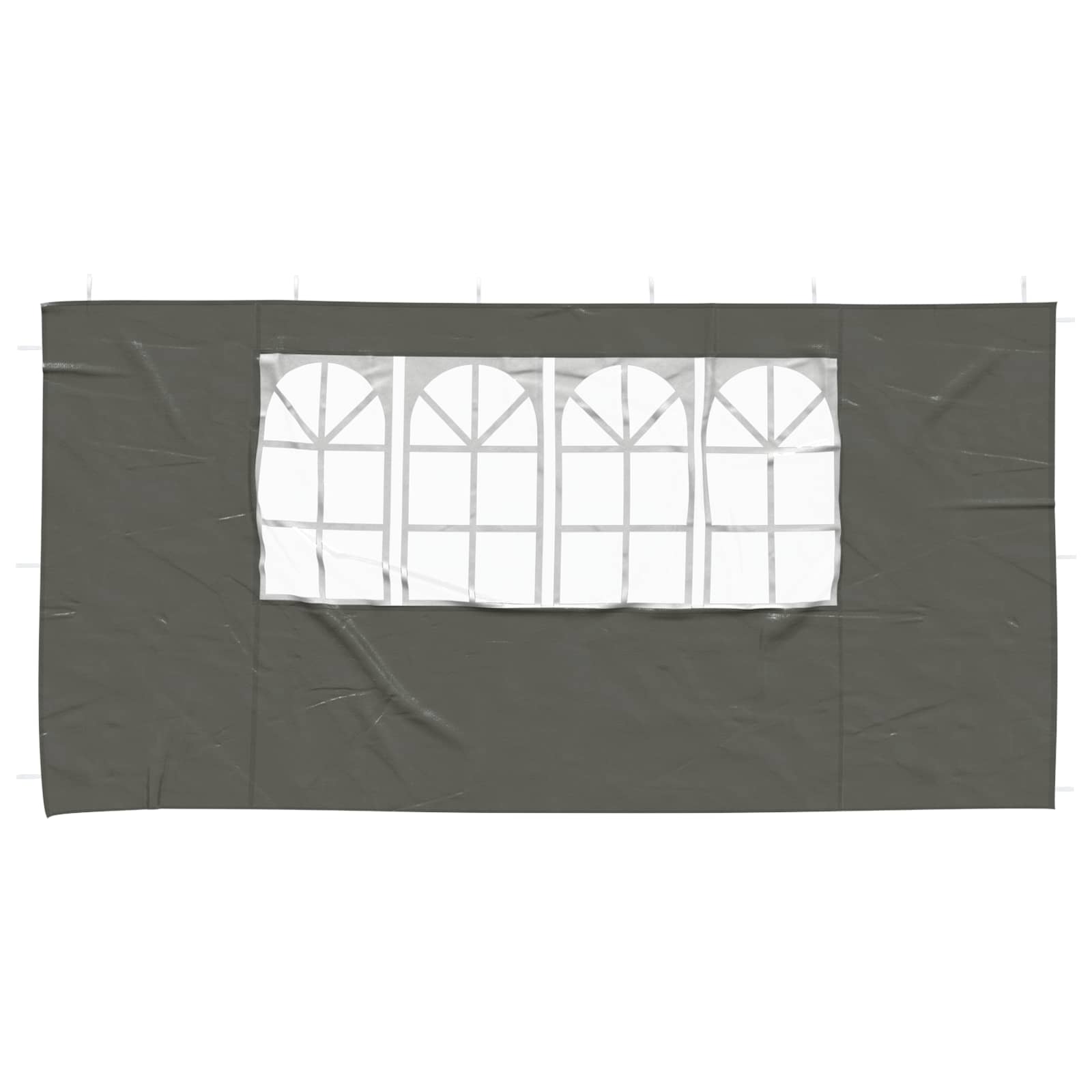 Partyzelt-Seitenteil 2 Stk. 400 x 195 cm Anthrazit PE und Stahl