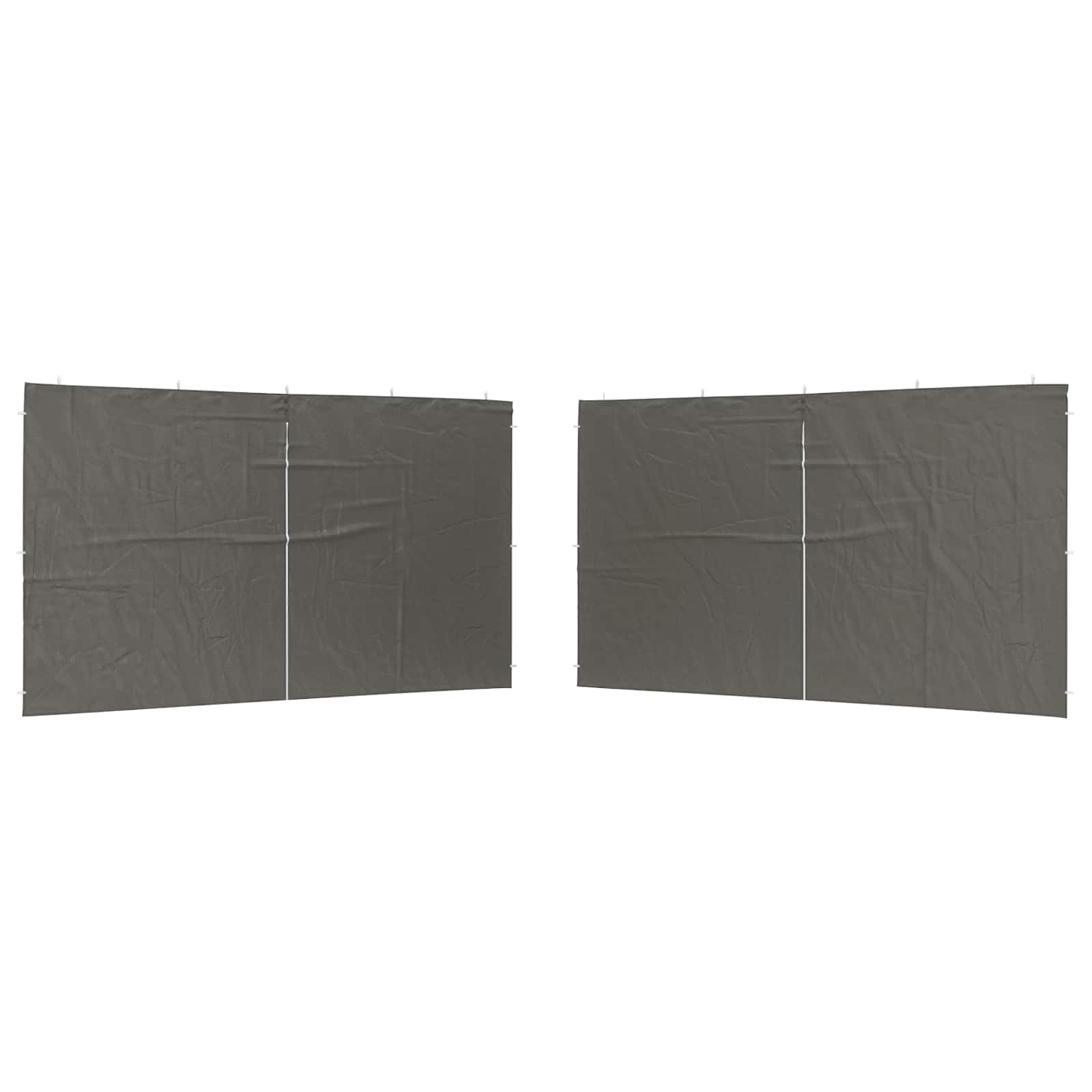 Partyzelt-Seitenteil 2 Stk. 400 x 195 cm Anthrazit PE und Stahl