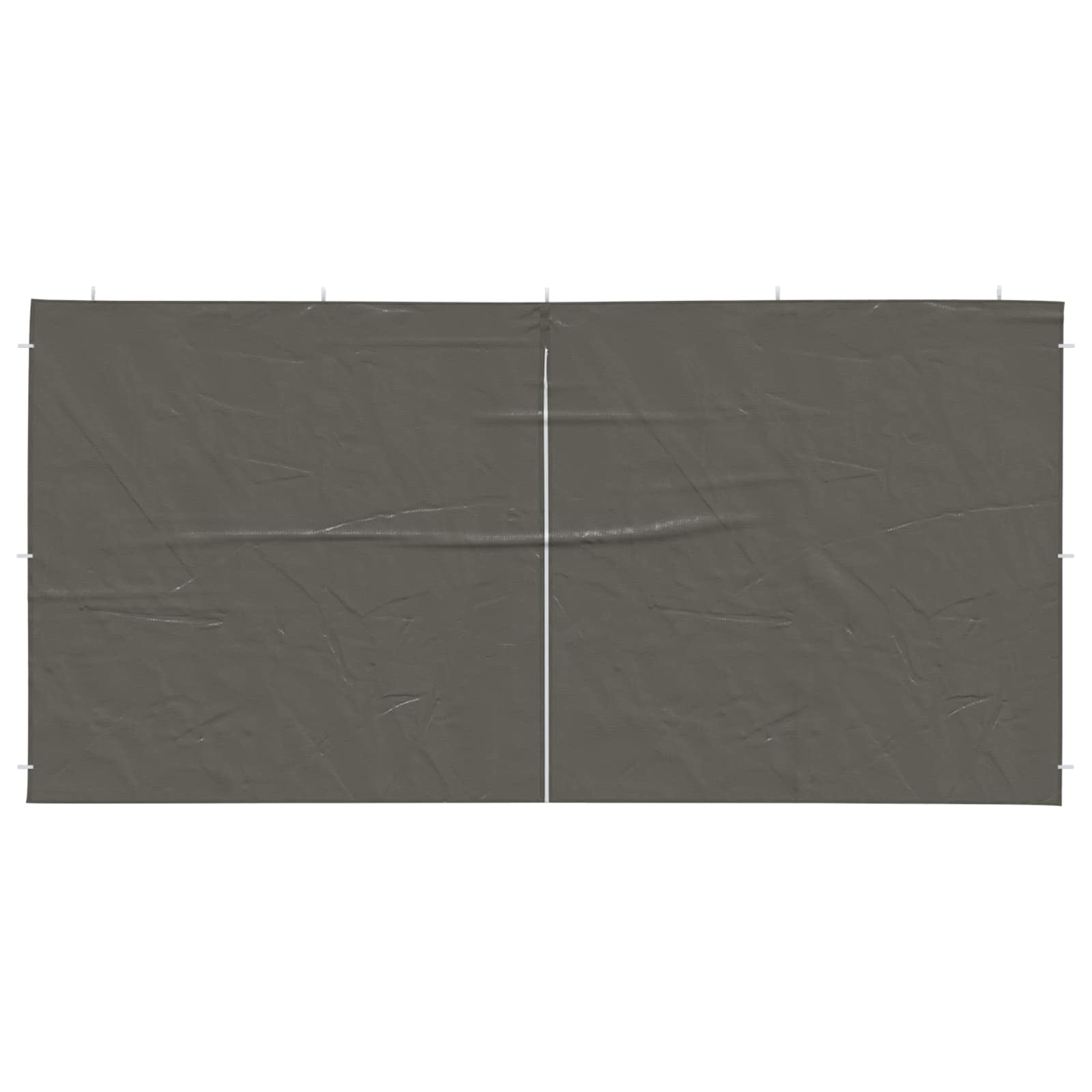 Partyzelt-Seitenteil 2 Stk. 400 x 195 cm Anthrazit PE und Stahl