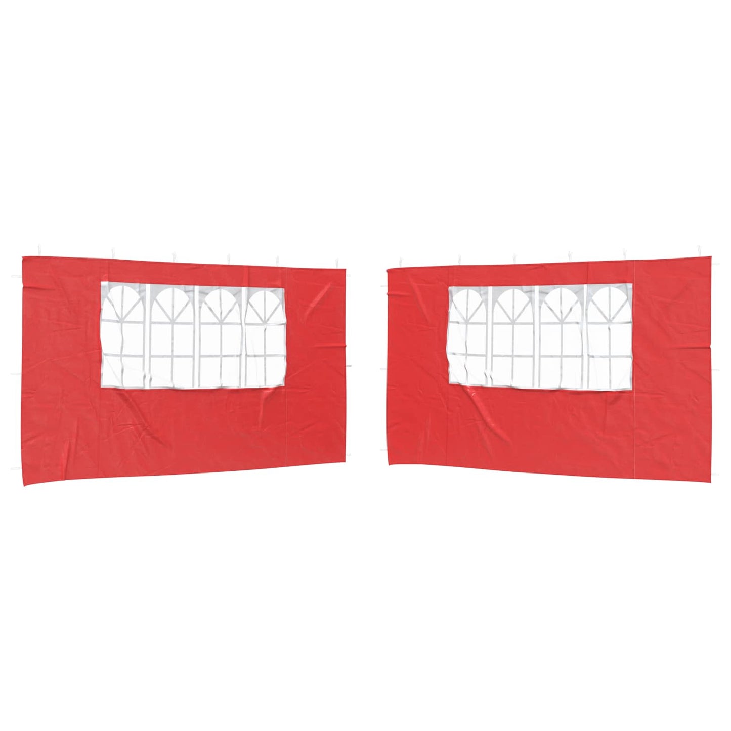 Partyzelt-Seitenteil 2 Stk. 400 x 195 cm Rot PE und Stahl