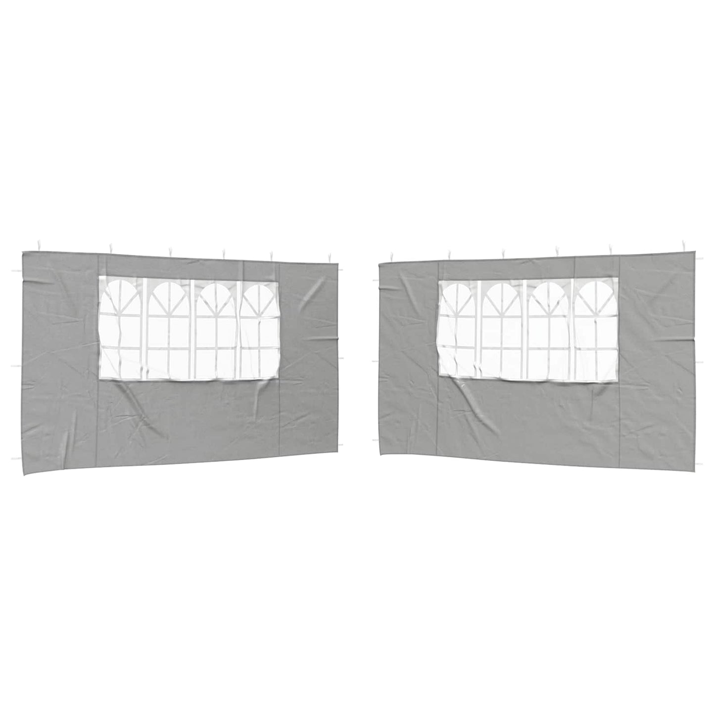 Partyzelt-Seitenteil 2 Stk. 400 x 195 cm Hellgrau PE und Stahl