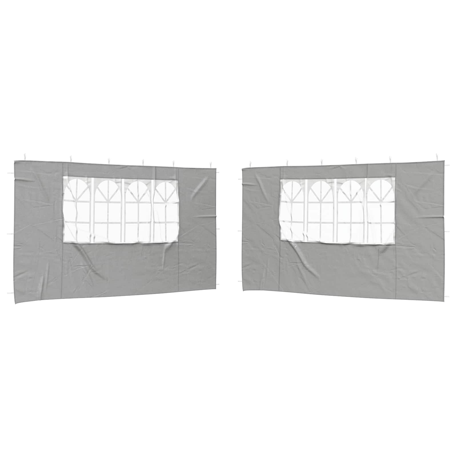Partyzelt-Seitenteil 2 Stk. 400 x 195 cm Hellgrau PE und Stahl
