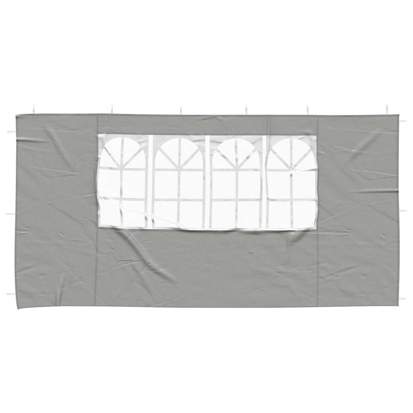 Partyzelt-Seitenteil 2 Stk. 400 x 195 cm Hellgrau PE und Stahl