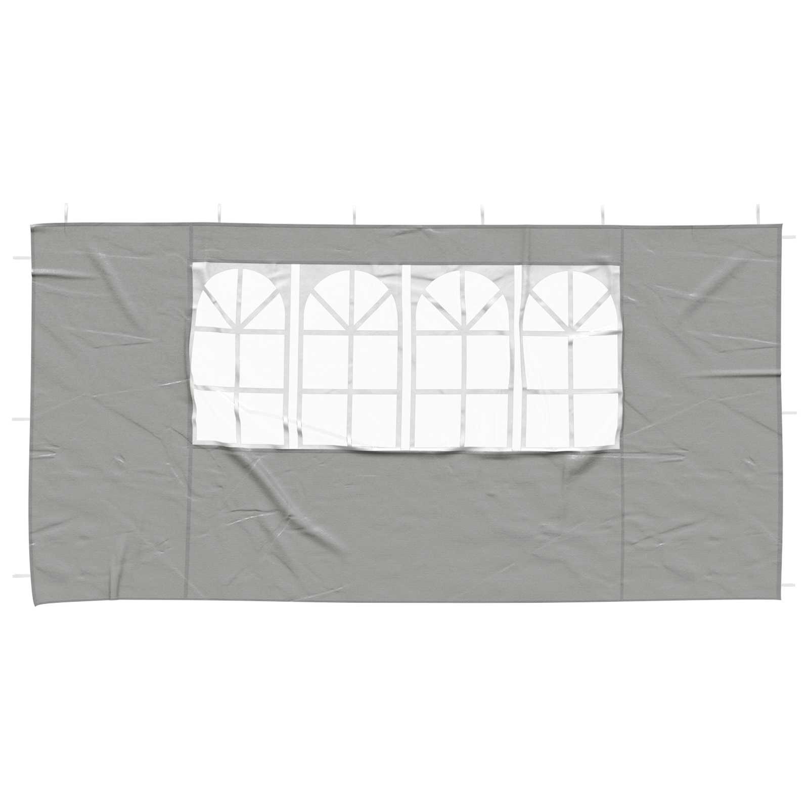 Partyzelt-Seitenteil 2 Stk. 400 x 195 cm Hellgrau PE und Stahl