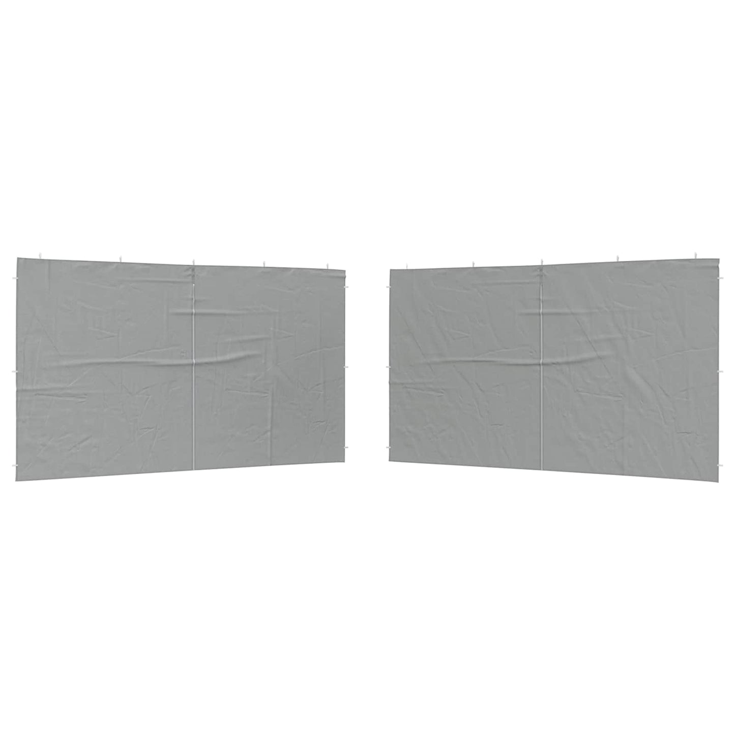 Partyzelt-Seitenteil 2 Stk. 400 x 195 cm Hellgrau PE und Stahl
