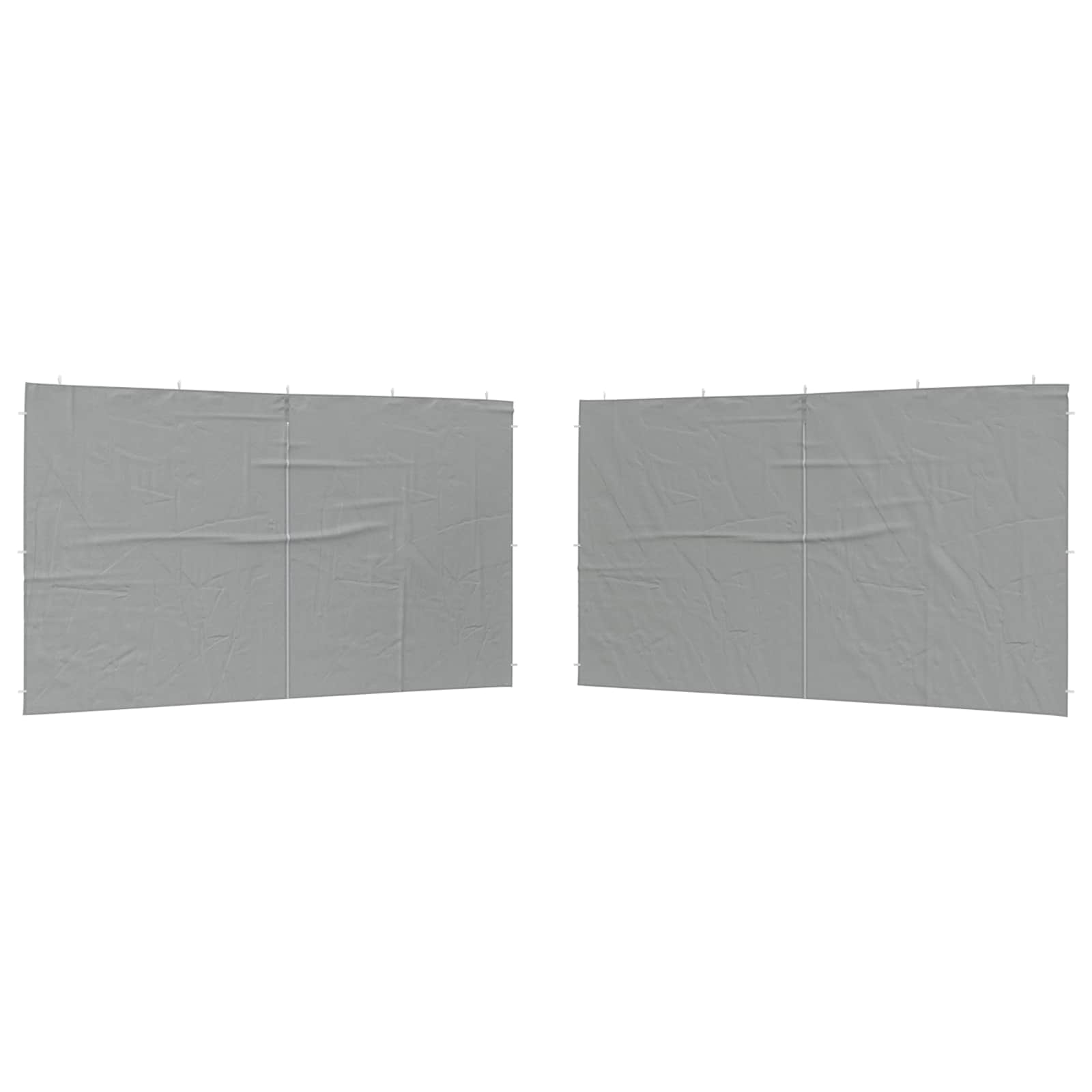 Partyzelt-Seitenteil 2 Stk. 400 x 195 cm Hellgrau PE und Stahl