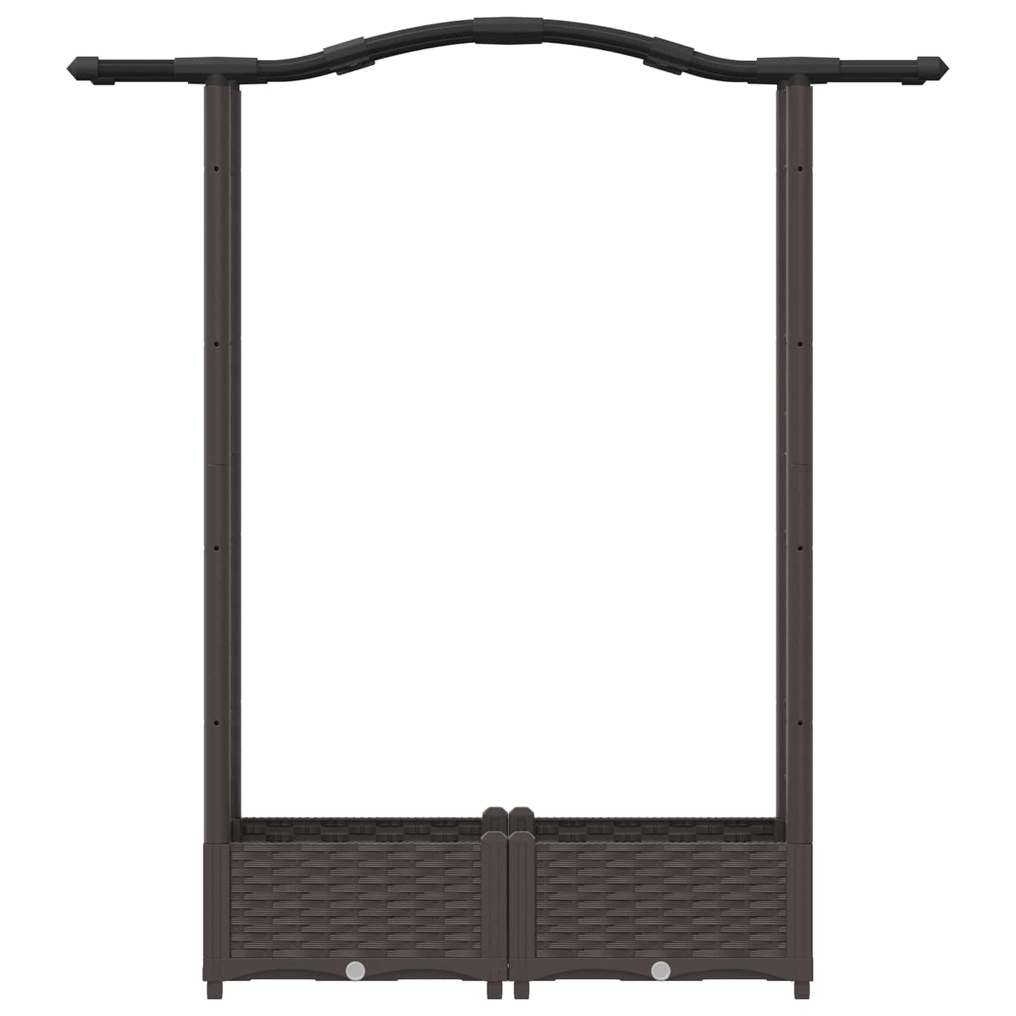 Hochbeet mit Rankgitter und Dach Braun 124 x 40 x 123 cm PP