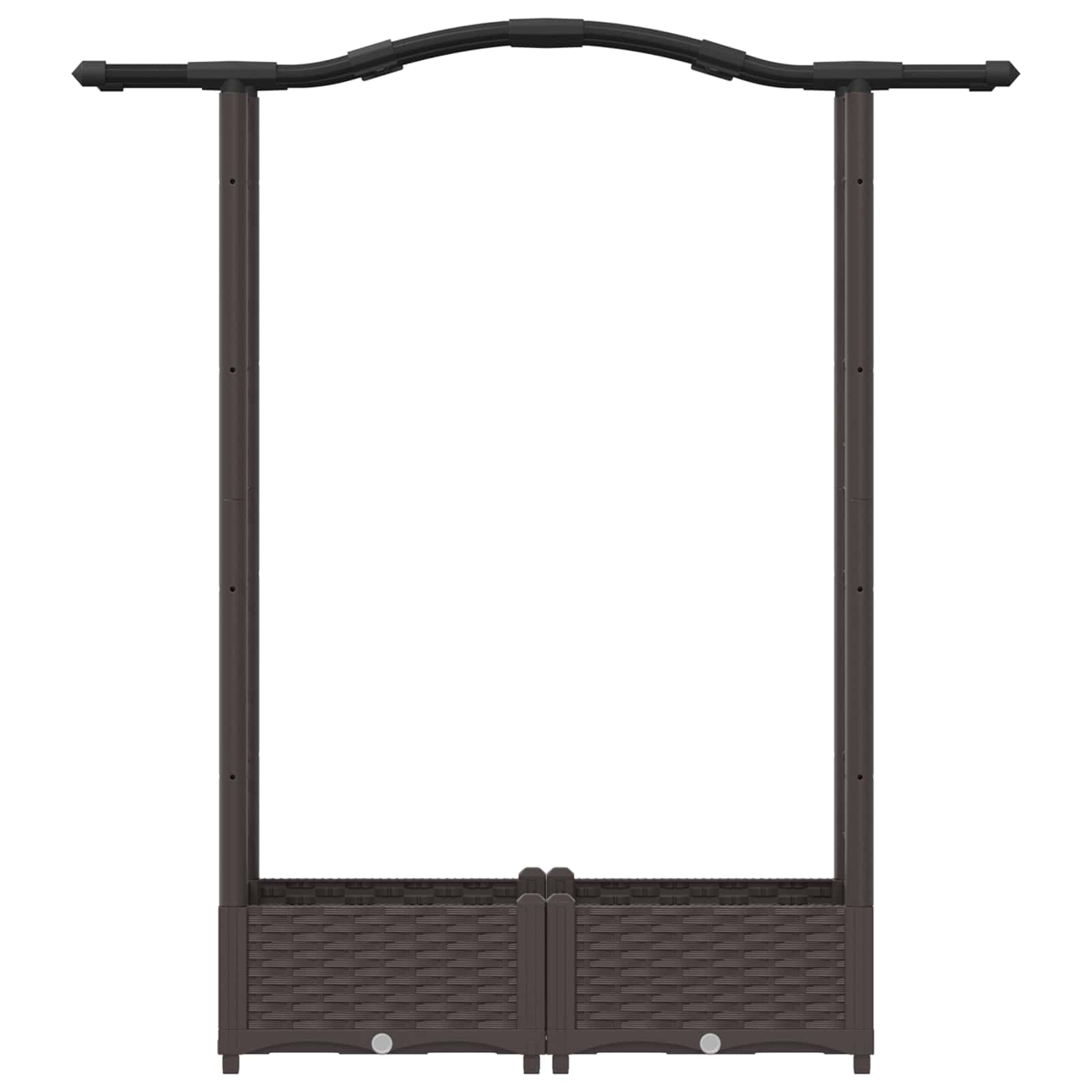 Hochbeet mit Rankgitter und Dach Braun 124 x 40 x 123 cm PP