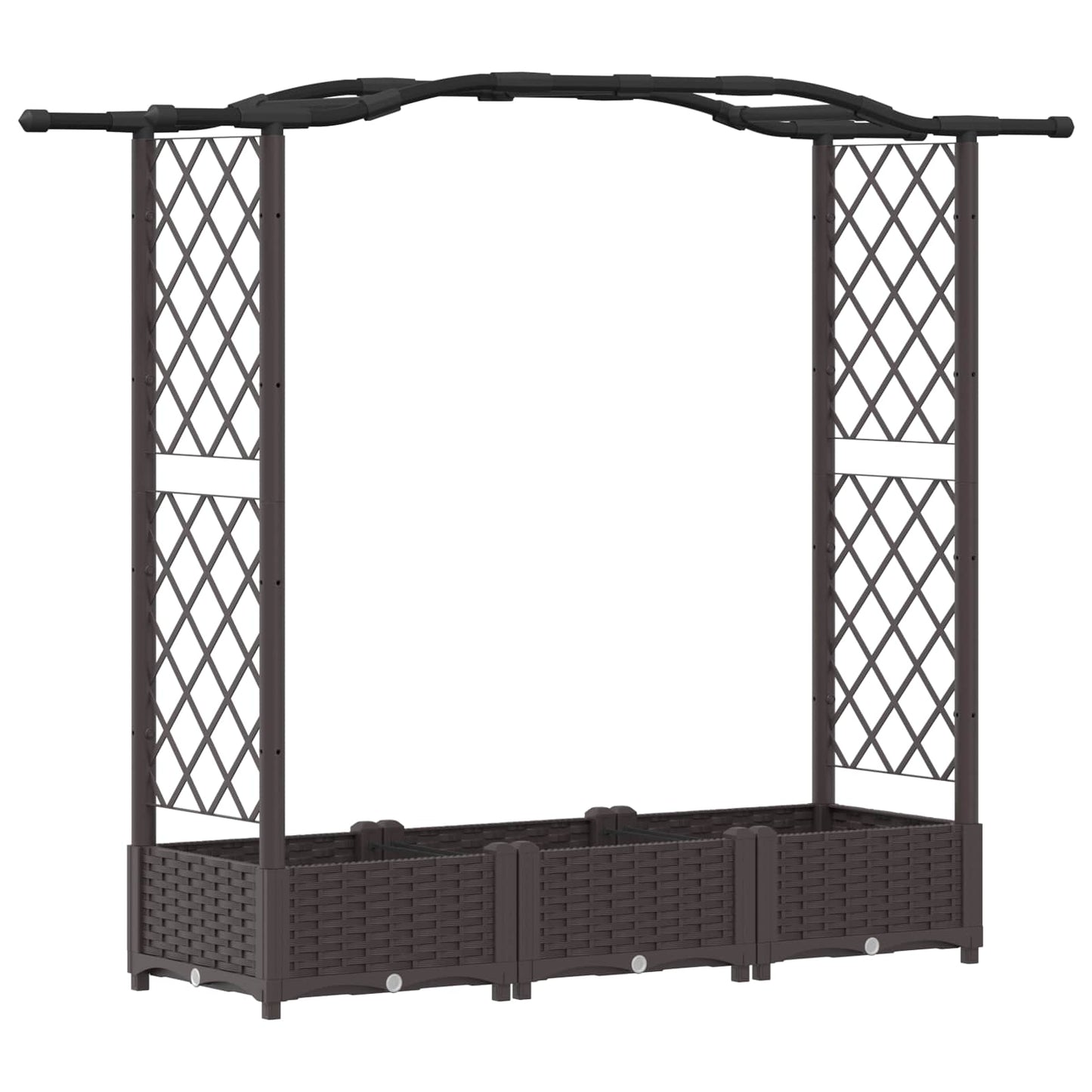 Hochbeet mit Rankgitter und Dach Braun 169 x 40 x 123 cm PP
