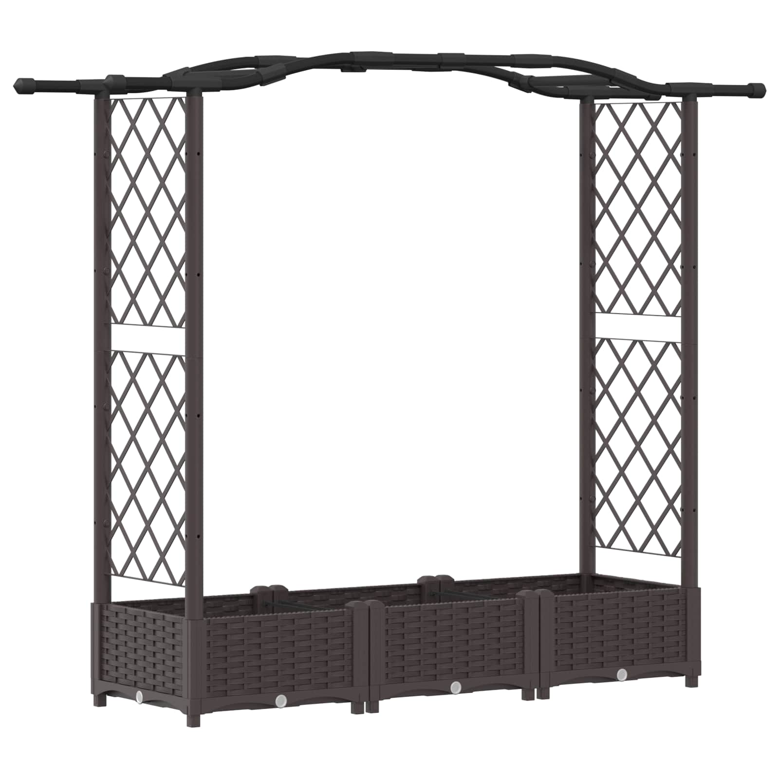 Hochbeet mit Rankgitter und Dach Braun 169 x 40 x 123 cm PP