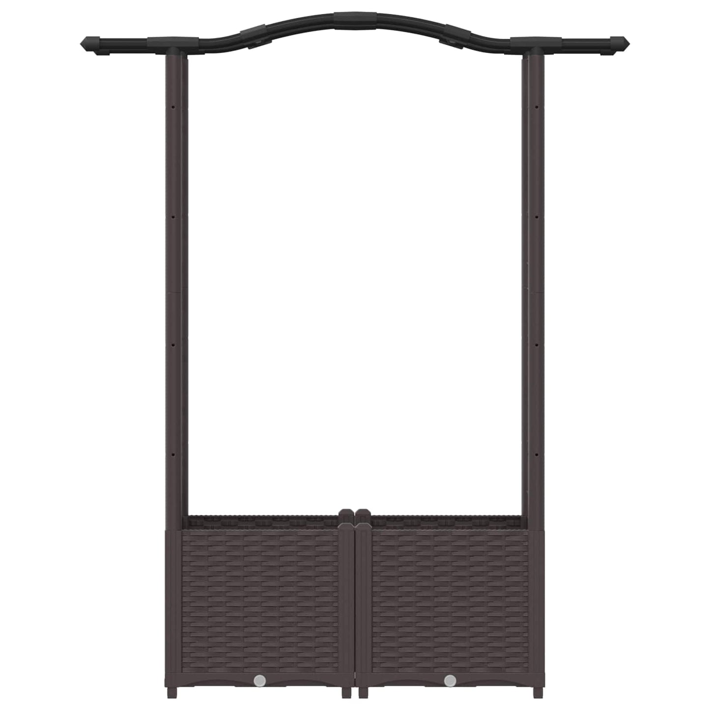 Hochbeet mit Rankgitter und Dach Braun 125 x 40 x 138 cm PP