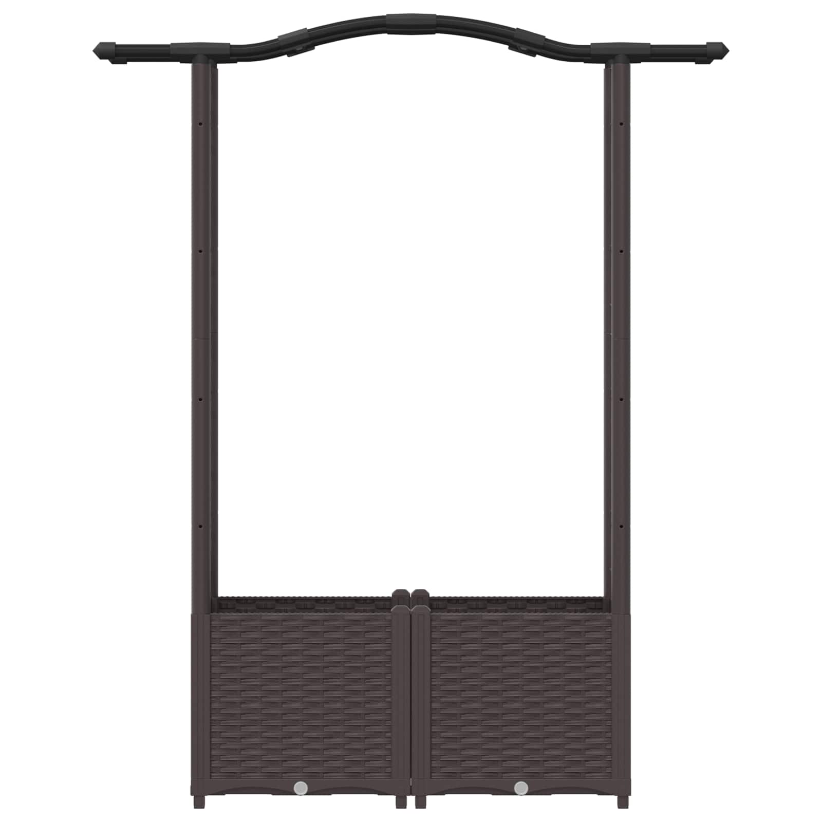 Hochbeet mit Rankgitter und Dach Braun 125 x 40 x 138 cm PP