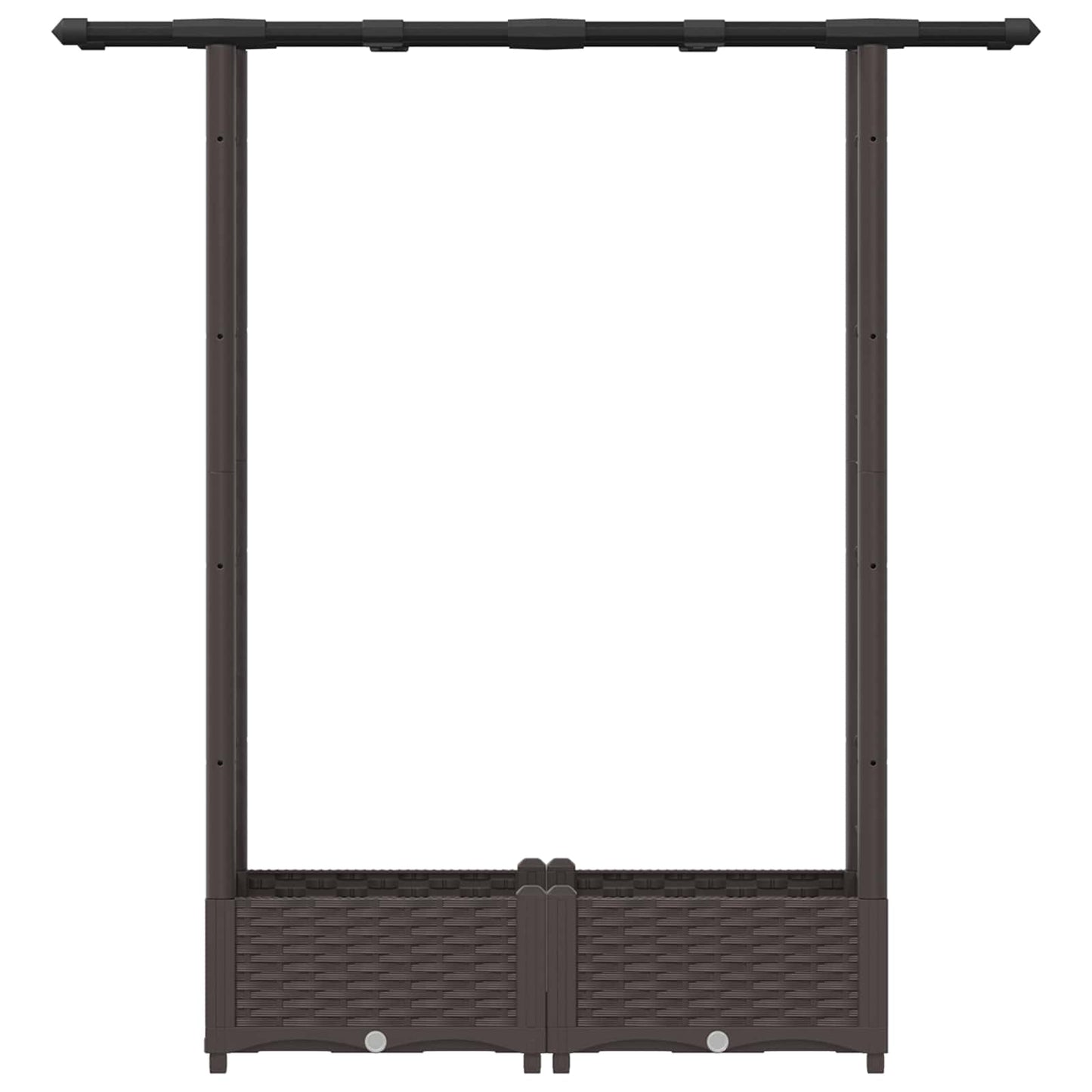 Hochbeet mit Rankgitter und Dach Braun 122,5 x 40 x 121 cm PP