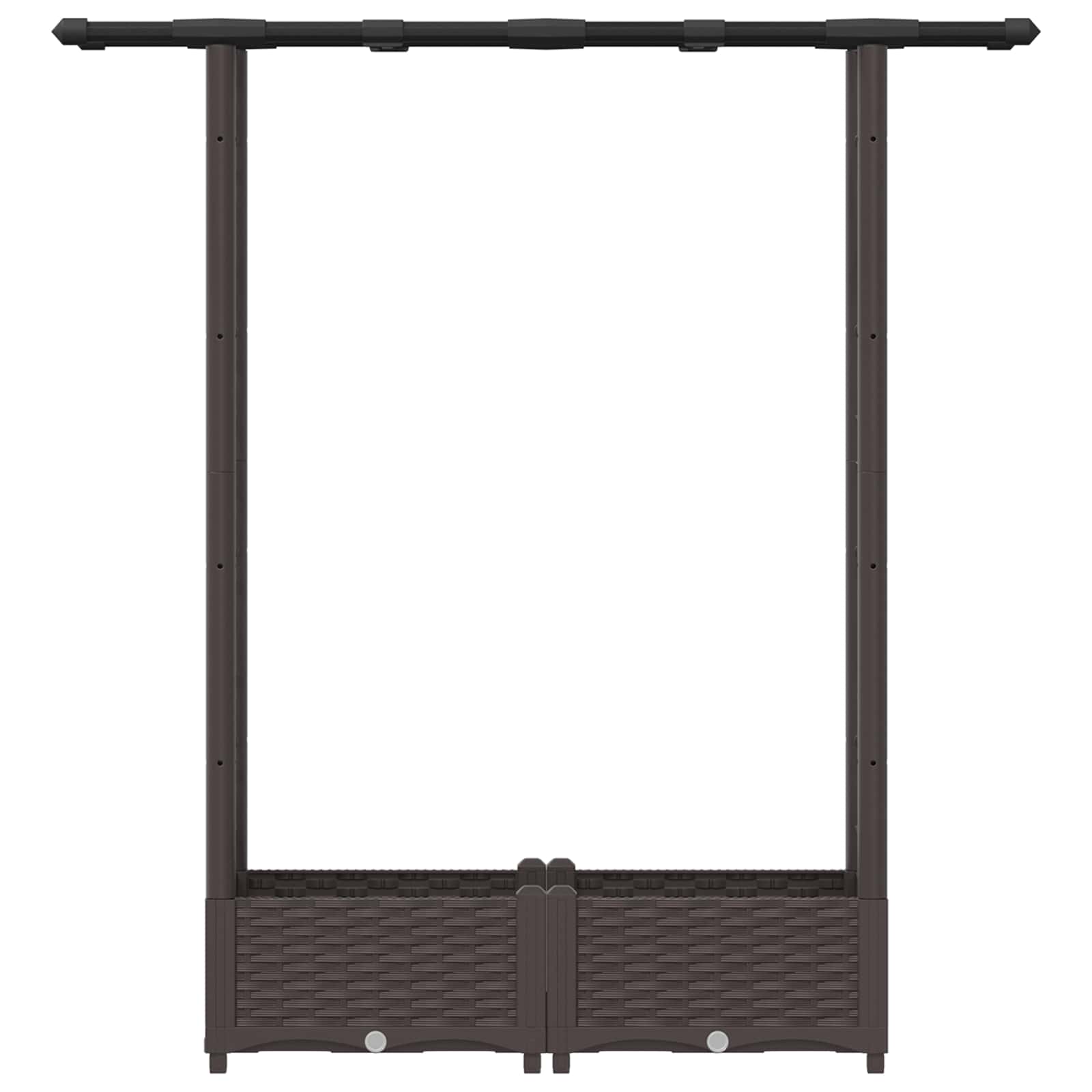 Hochbeet mit Rankgitter und Dach Braun 122,5 x 40 x 121 cm PP