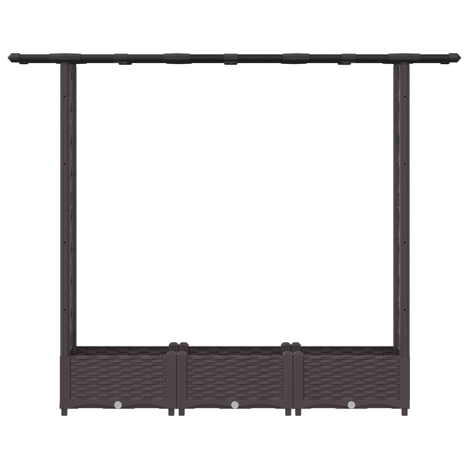 Hochbeet mit Rankgitter und Dach Braun 164 x 40 x 121 cm PP