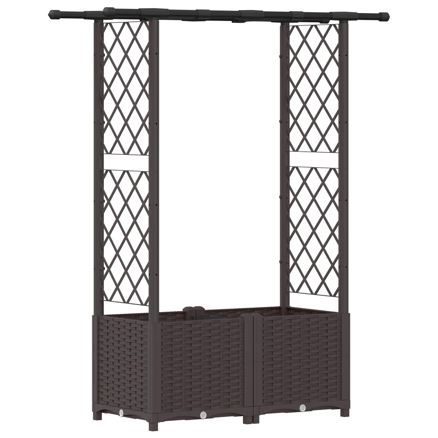 Hochbeet mit Rankgitter und Dach Braun 124,5 x 40 x 136 cm PP