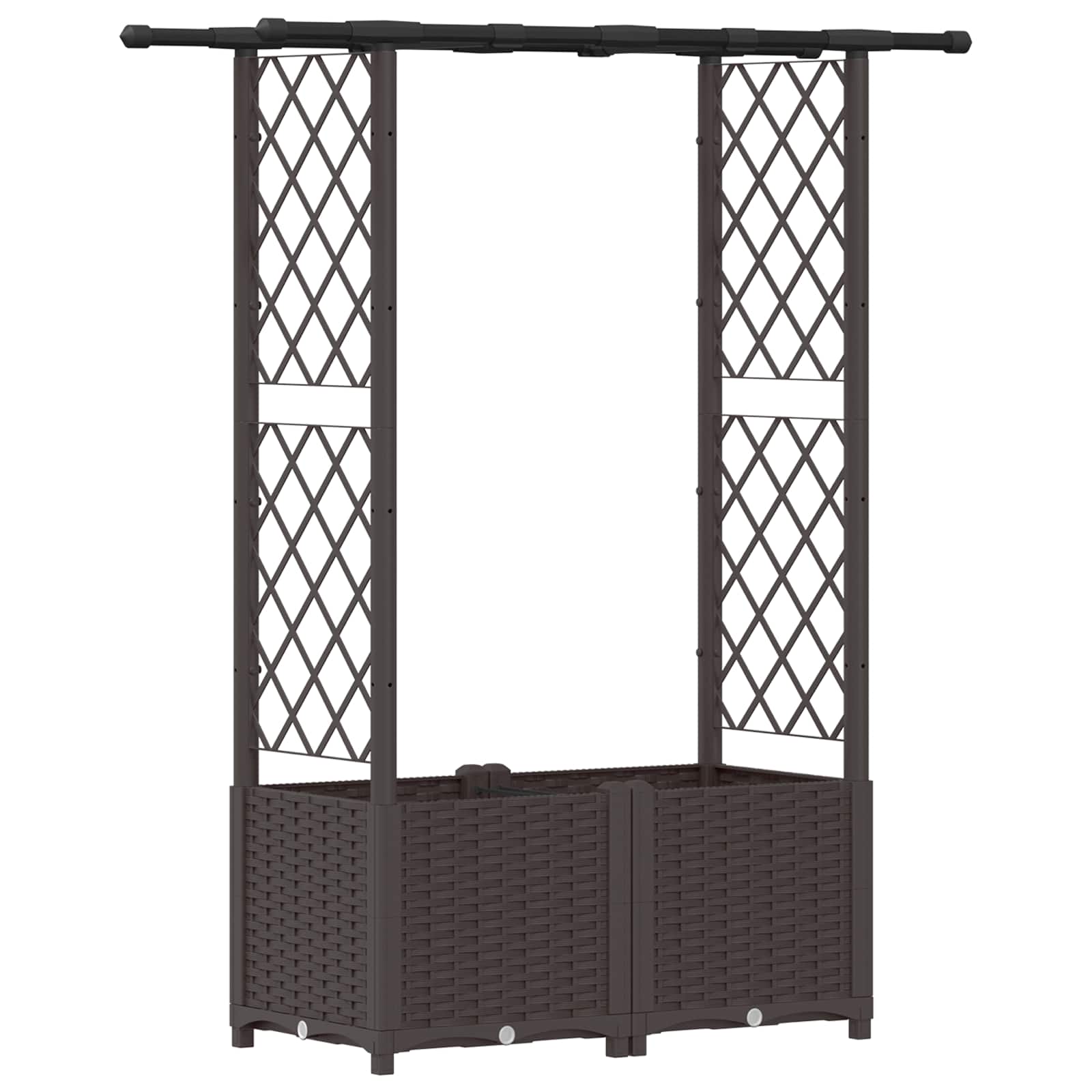 Hochbeet mit Rankgitter und Dach Braun 124,5 x 40 x 136 cm PP