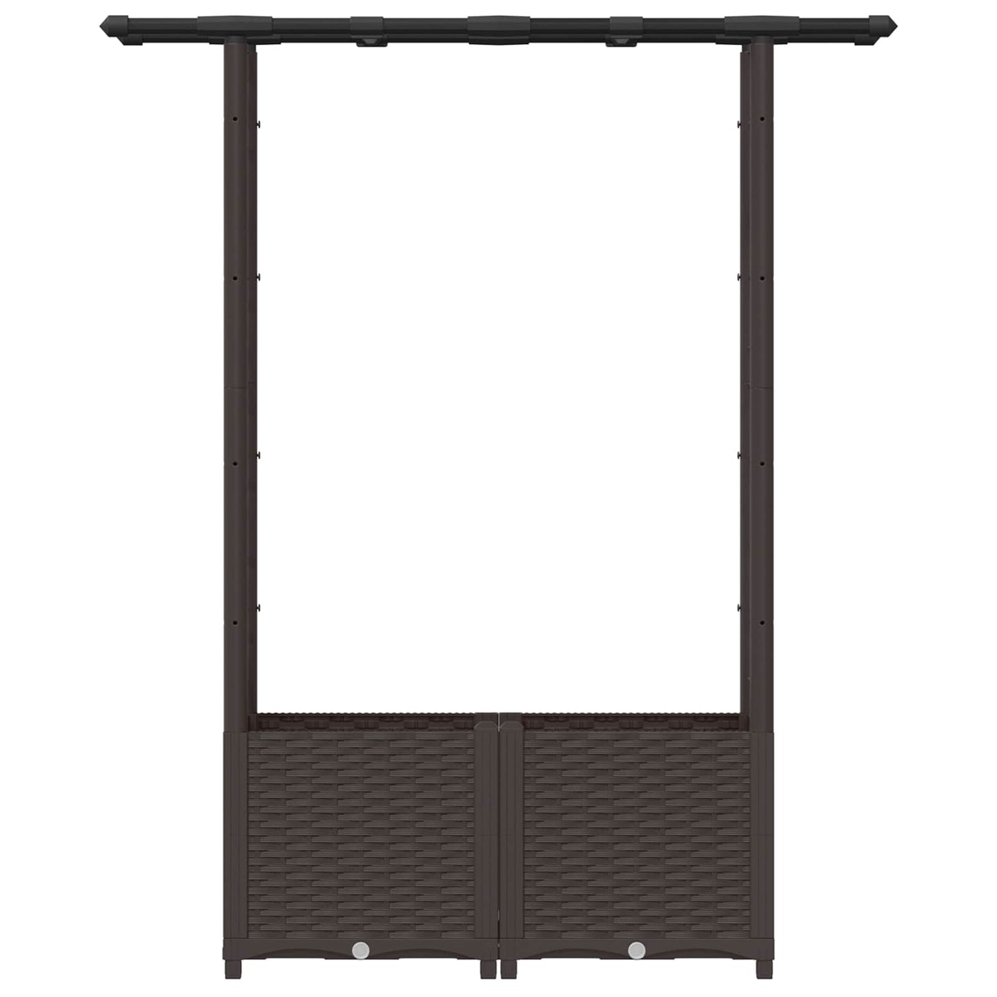 Hochbeet mit Rankgitter und Dach Braun 124,5 x 40 x 136 cm PP