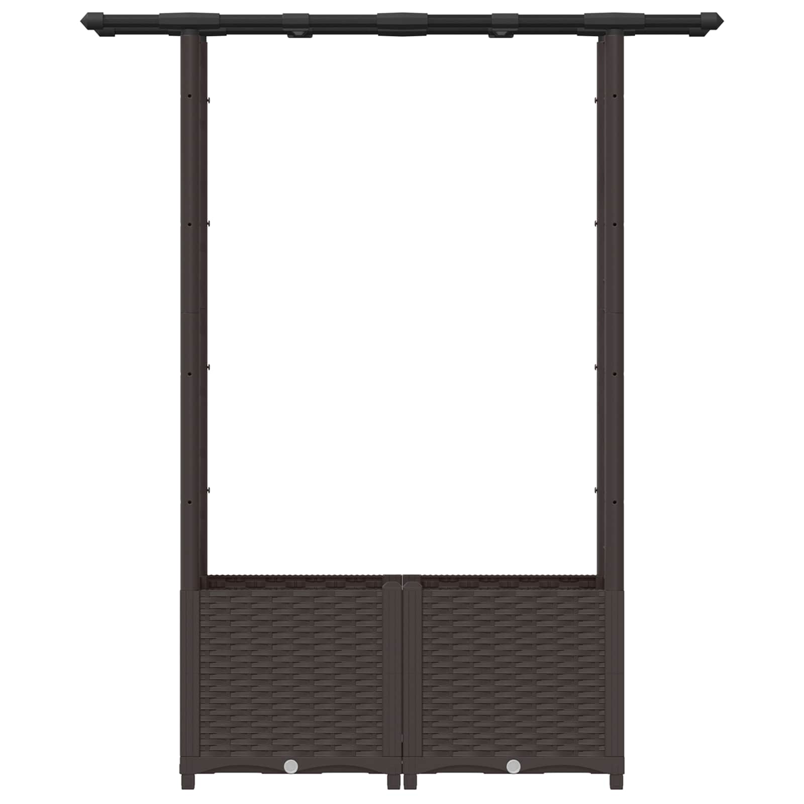 Hochbeet mit Rankgitter und Dach Braun 124,5 x 40 x 136 cm PP