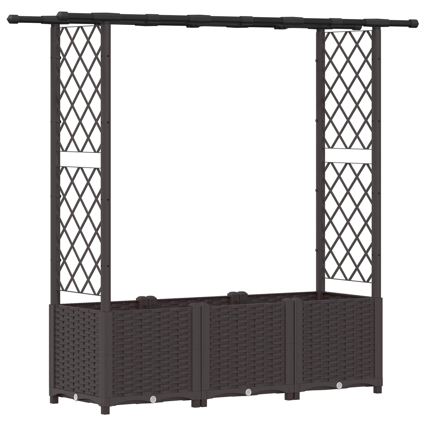 Hochbeet mit Rankgitter und Dach Braun 162,5 x 40 x 136 cm PP