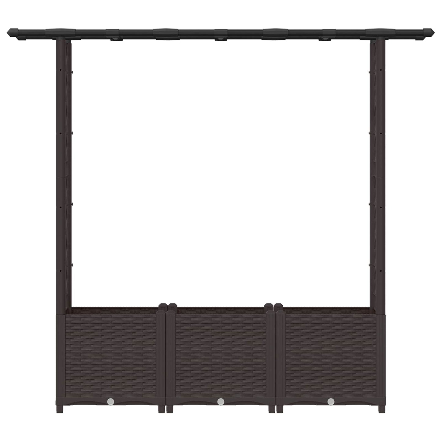 Hochbeet mit Rankgitter und Dach Braun 162,5 x 40 x 136 cm PP