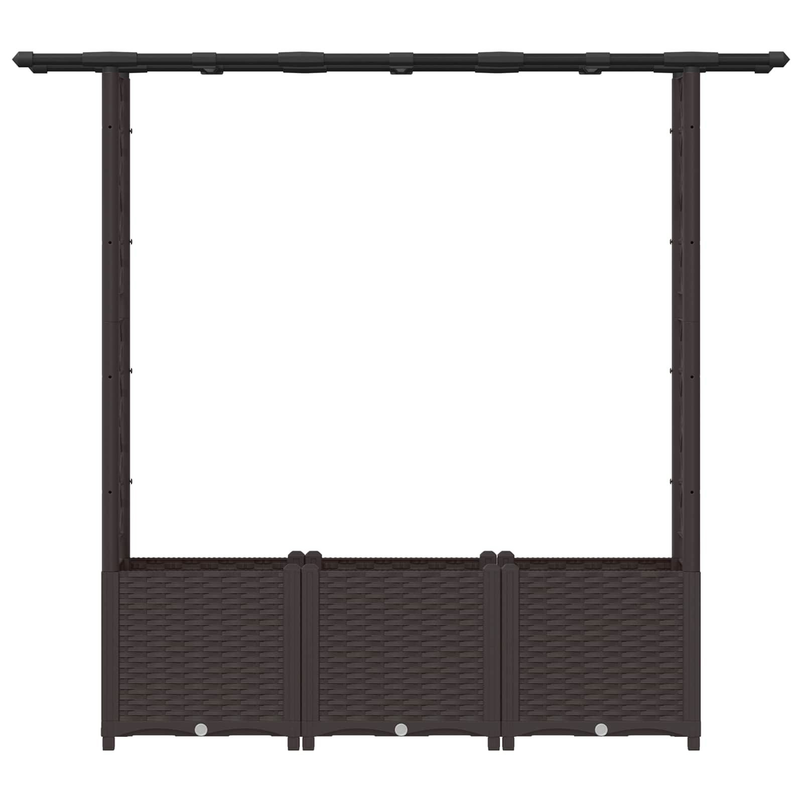 Hochbeet mit Rankgitter und Dach Braun 162,5 x 40 x 136 cm PP