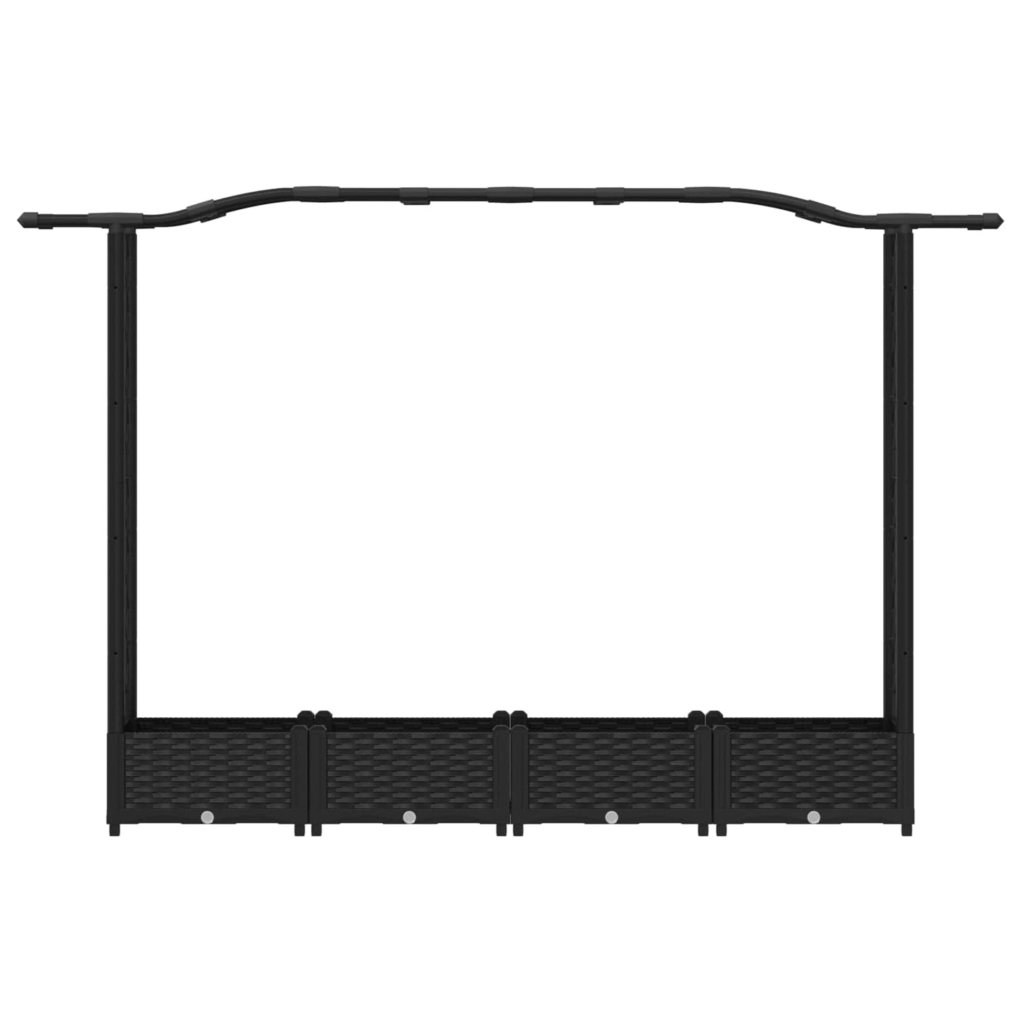 Hochbeet mit Rankgitter und Dach Schwarz 207 x 40 x 123 cm PP