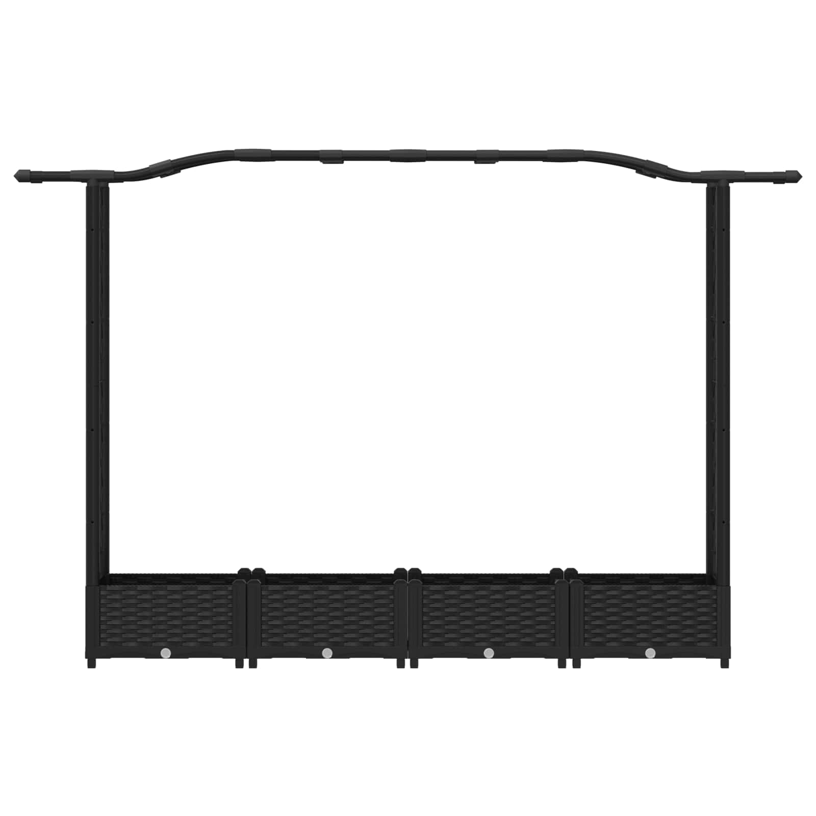 Hochbeet mit Rankgitter und Dach Schwarz 207 x 40 x 123 cm PP