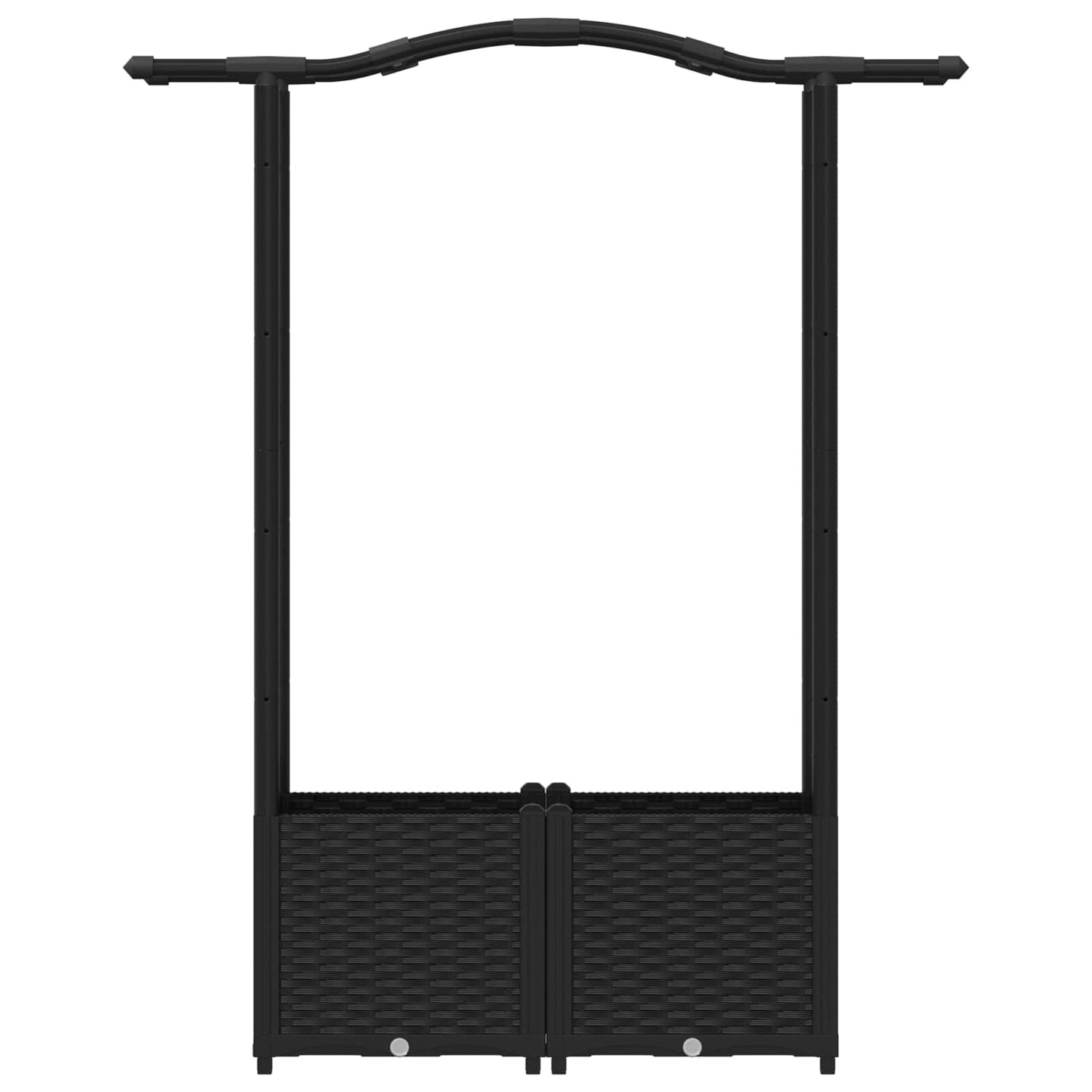 Hochbeet mit Rankgitter und Dach Schwarz 125 x 40 x 138 cm PP