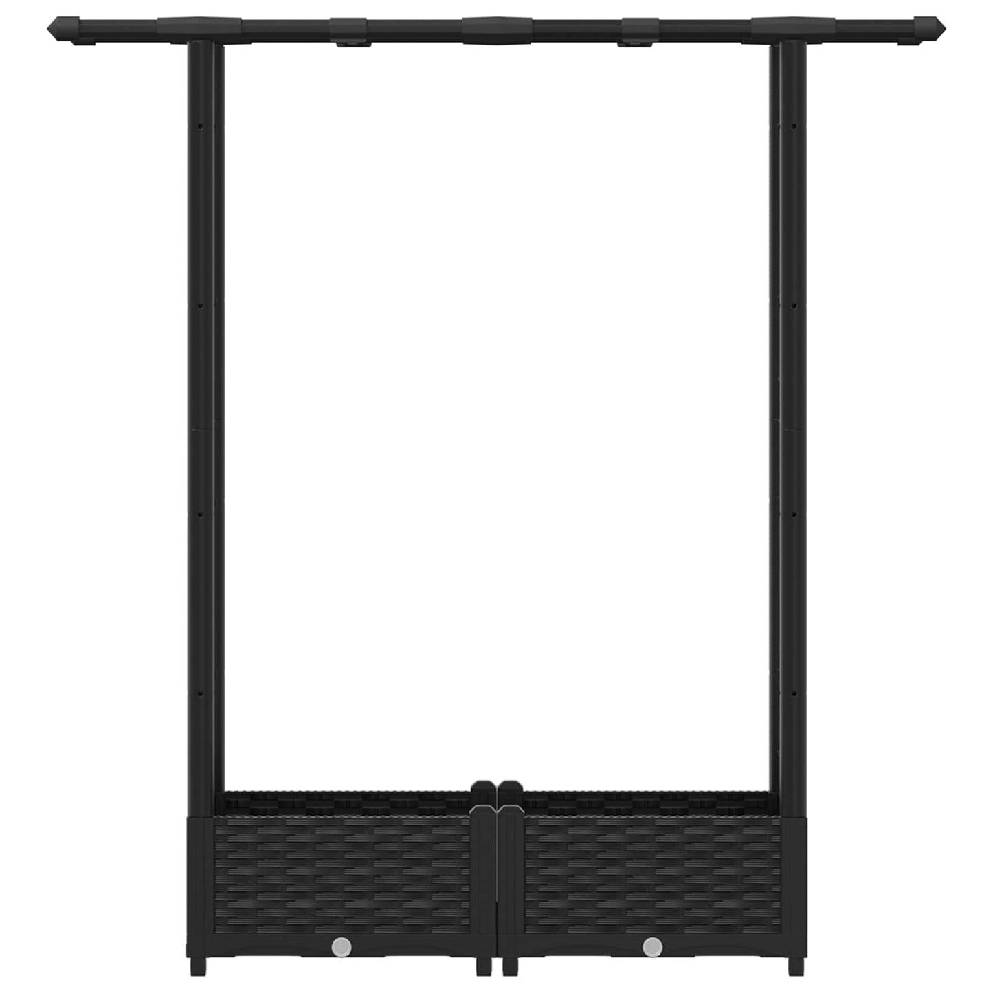 Hochbeet mit Rankgitter und Dach Schwarz 122,5 x 40 x 121 cm PP