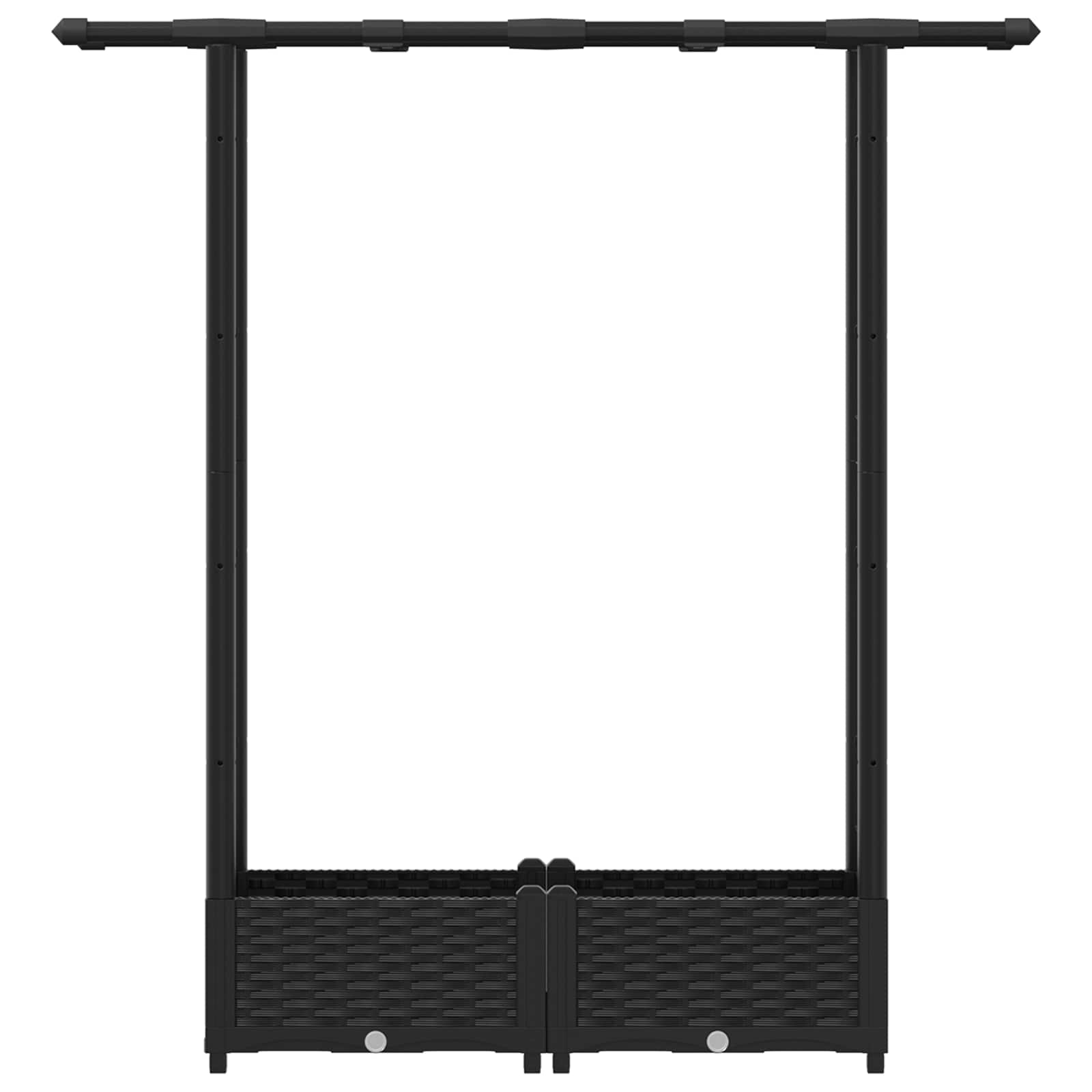 Hochbeet mit Rankgitter und Dach Schwarz 122,5 x 40 x 121 cm PP