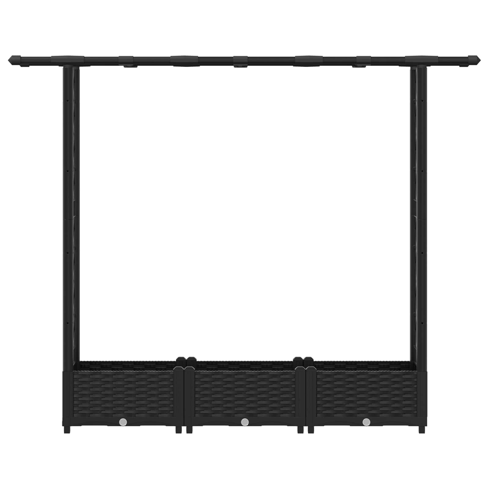 Hochbeet mit Rankgitter und Dach Schwarz 164 x 40 x 121 cm PP