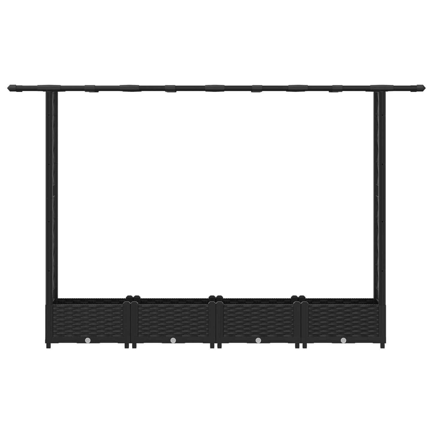 Hochbeet mit Rankgitter und Dach Schwarz 203 x 40 x 121 cm PP