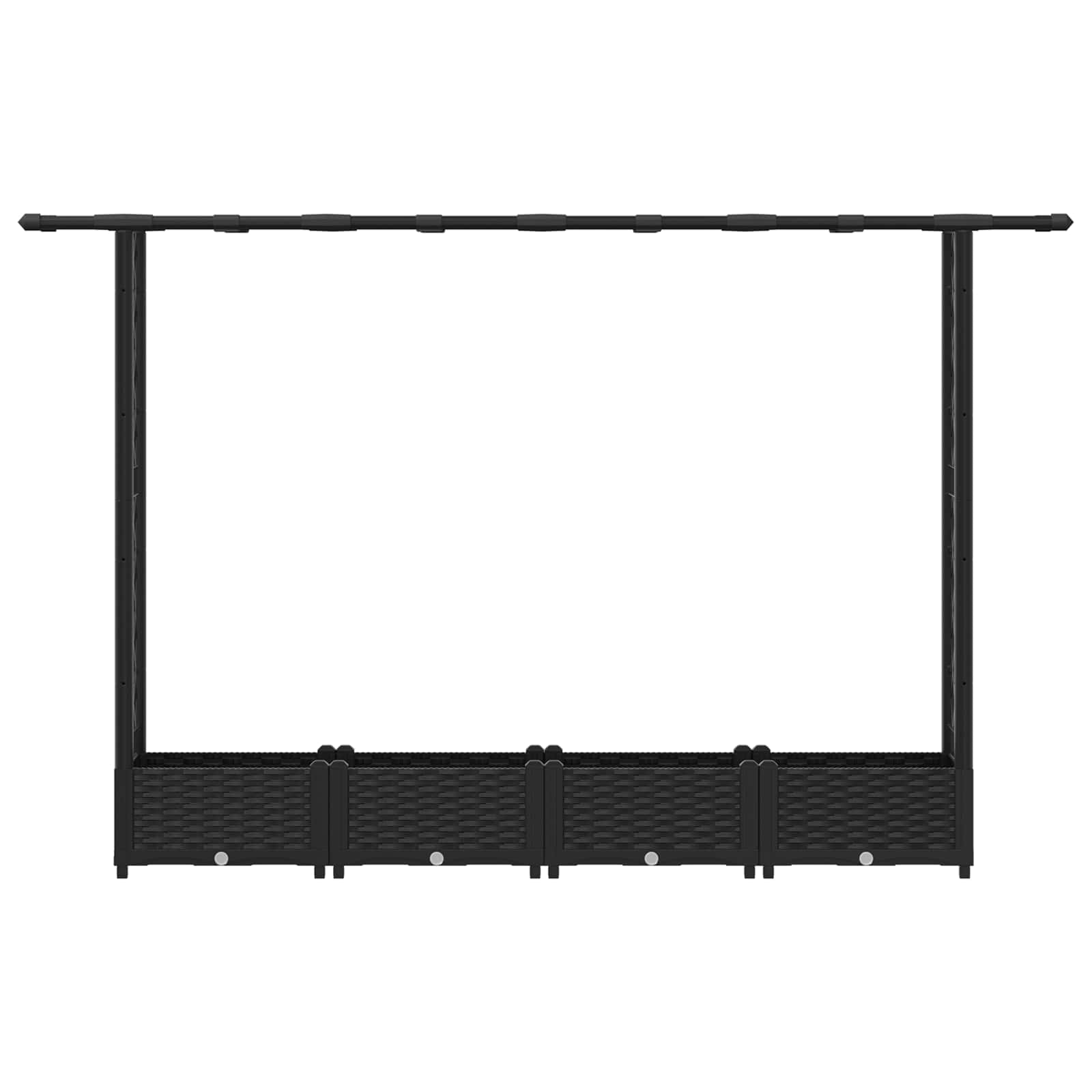 Hochbeet mit Rankgitter und Dach Schwarz 203 x 40 x 121 cm PP