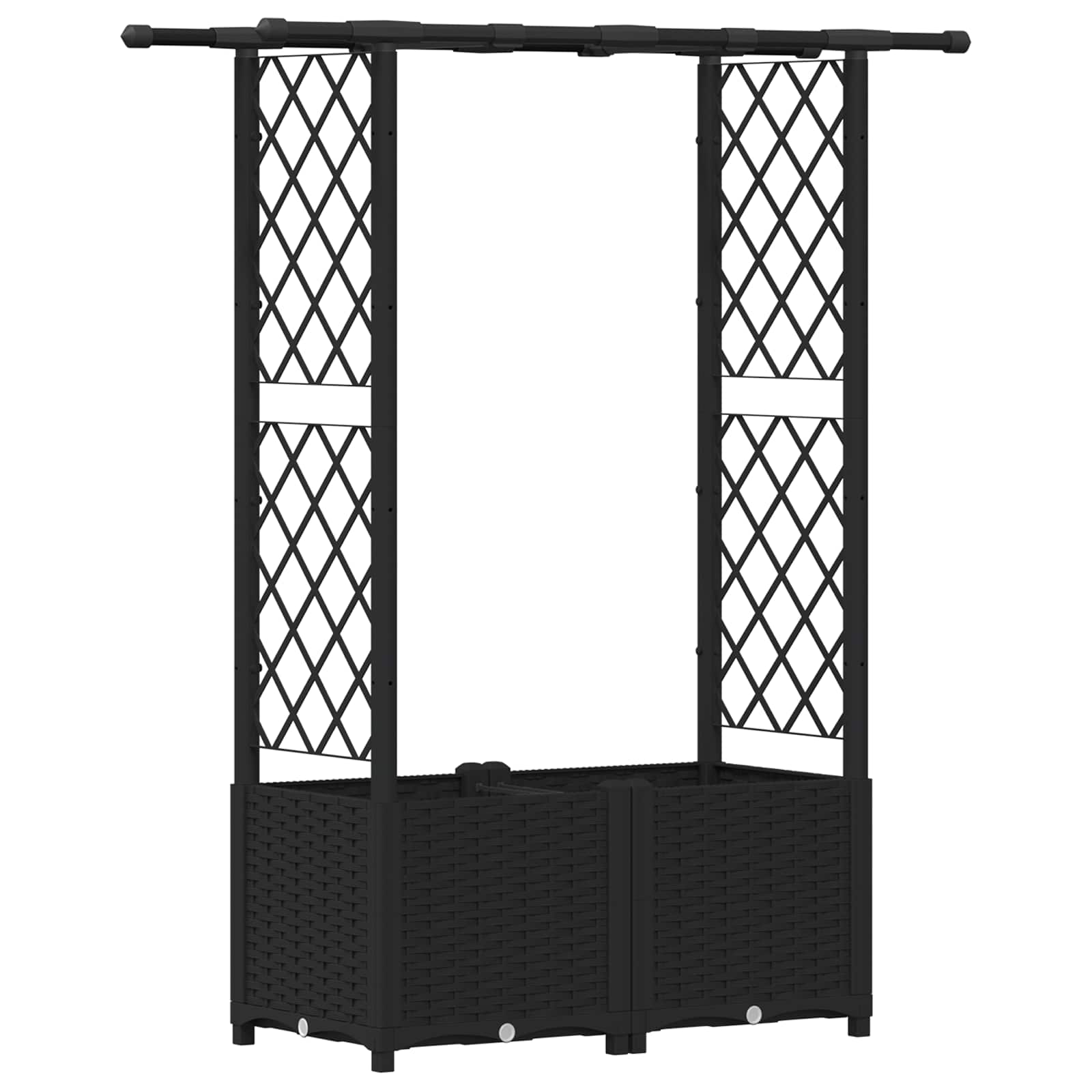 Hochbeet mit Rankgitter und Dach Schwarz 124,5 x 40 x 136 cm PP