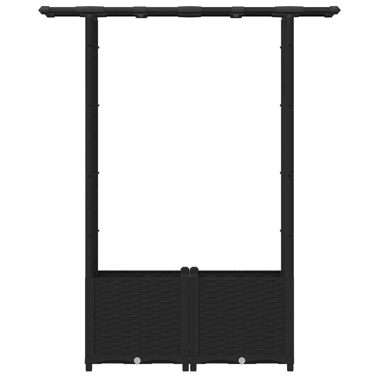 Hochbeet mit Rankgitter und Dach Schwarz 124,5 x 40 x 136 cm PP